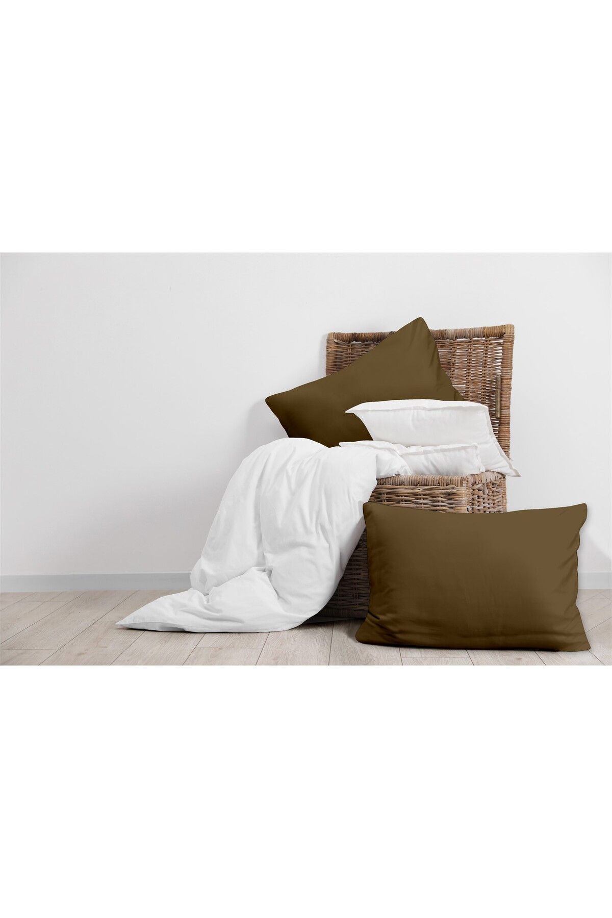 Evim-100% Cotton Akfil Brown Pillow Case Set of 2 - 50X70 cm 3
