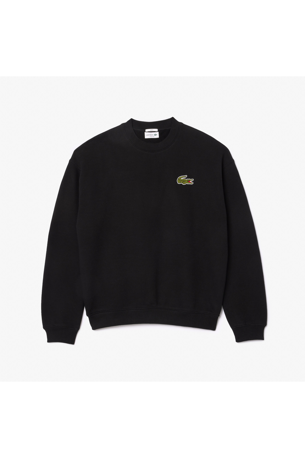 Lacoste  Unisex Loose Fit Bisiklet Yaka Organik Pamuk Siyah Sweatshirt - Görsel 4