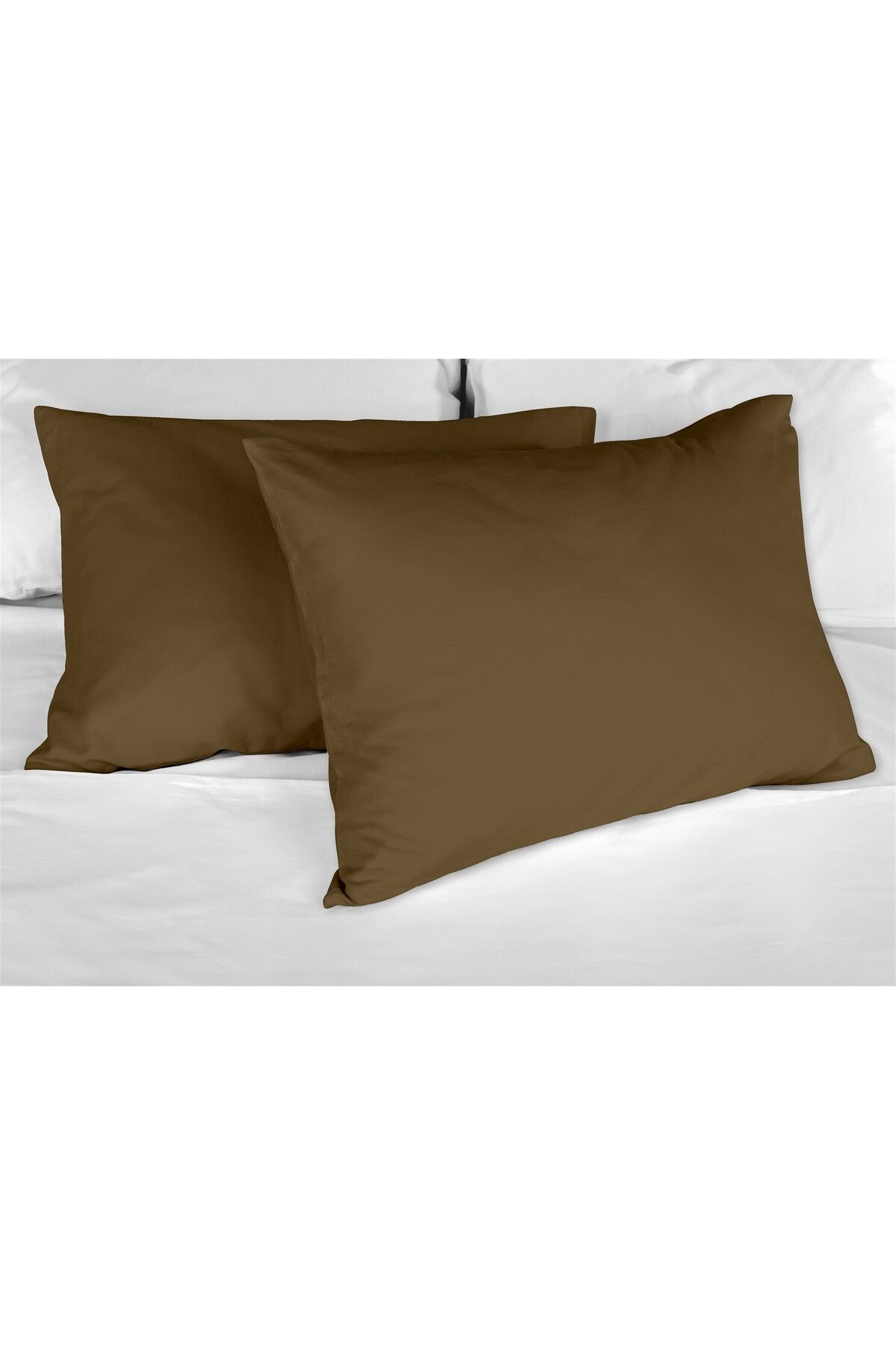Evim-100% Cotton Akfil Brown Pillow Case Set of 2 - 50X70 cm 2