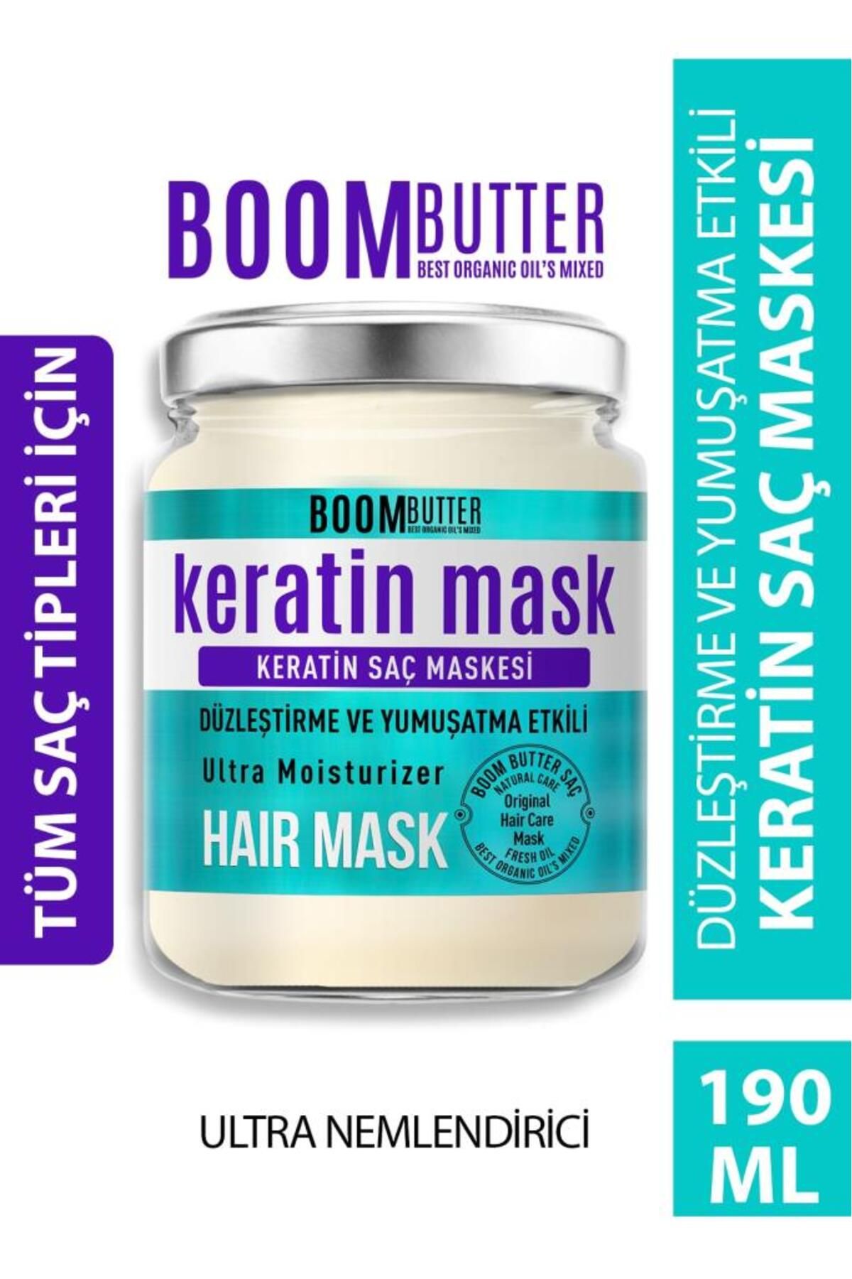 BOOM BUTTER Güçlendirici Onarıcı Keratin Saç Maskesi 190 ml