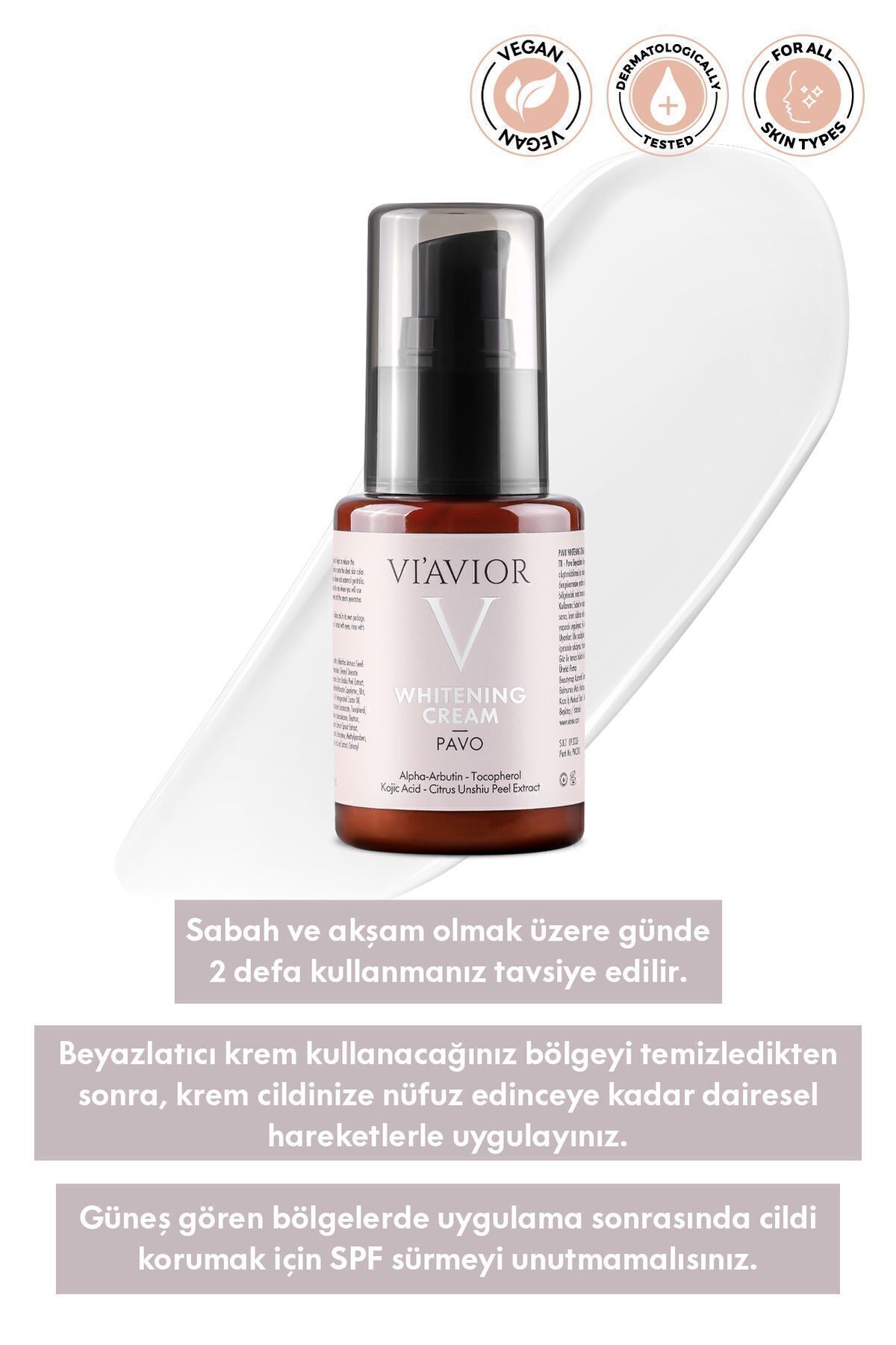 Pavo Whitening Vücut Leke Kremi Vegan Cilt Beyazlatıcı Ton Eşitleyici Aydınlatıcı 50ml — 1000010 — تصویر 5 از 5