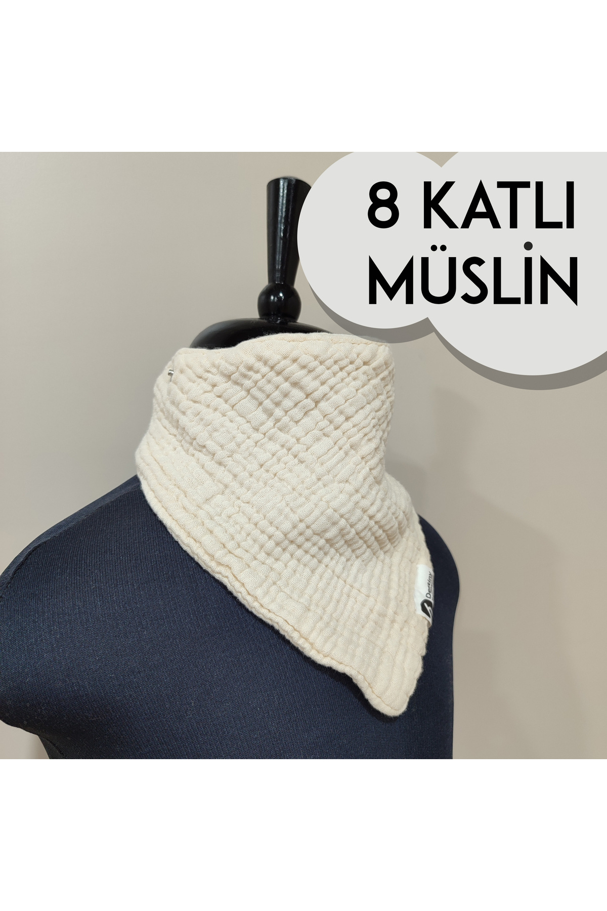 destinyhometex %100 Pamuklu 8 Kat Muslin Kumaş Çift ÇıtÇıtlı 5'li Bebek Mama Önlüğü/Ağız Mendili fotoğrafı 2 (önizleme)