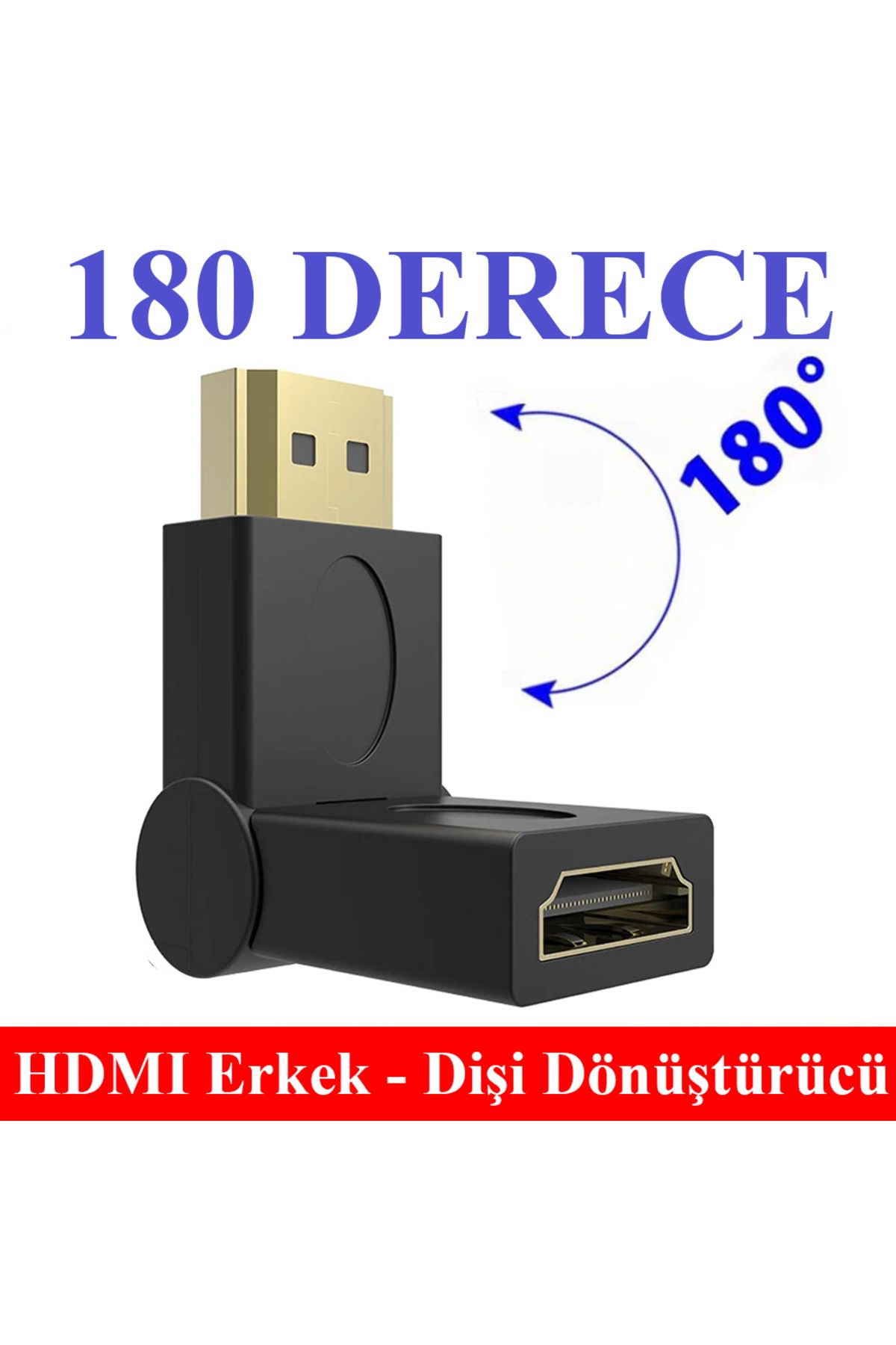 Derwell Hdmı 180 Derece Uzatma Aparatı Dirsek Adaptör Hdtv Için Ayarlanabilir Erkek Dişi Adaptör