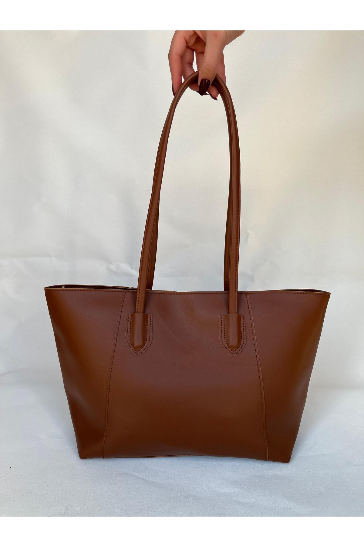 melecco Brown Women's Large Wide Bag Briefcase School Business Bag