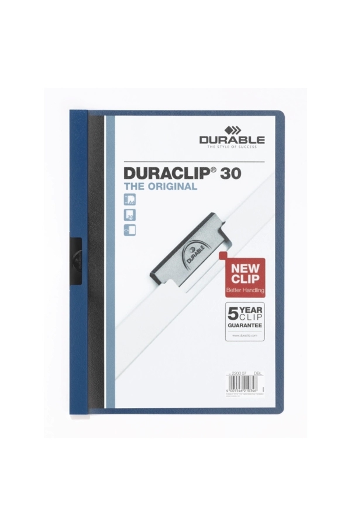 Durable-A4 Compression File Duraclip Center Clip 30 Sheets Navy Blue 2200 Single (1 Piece) 1