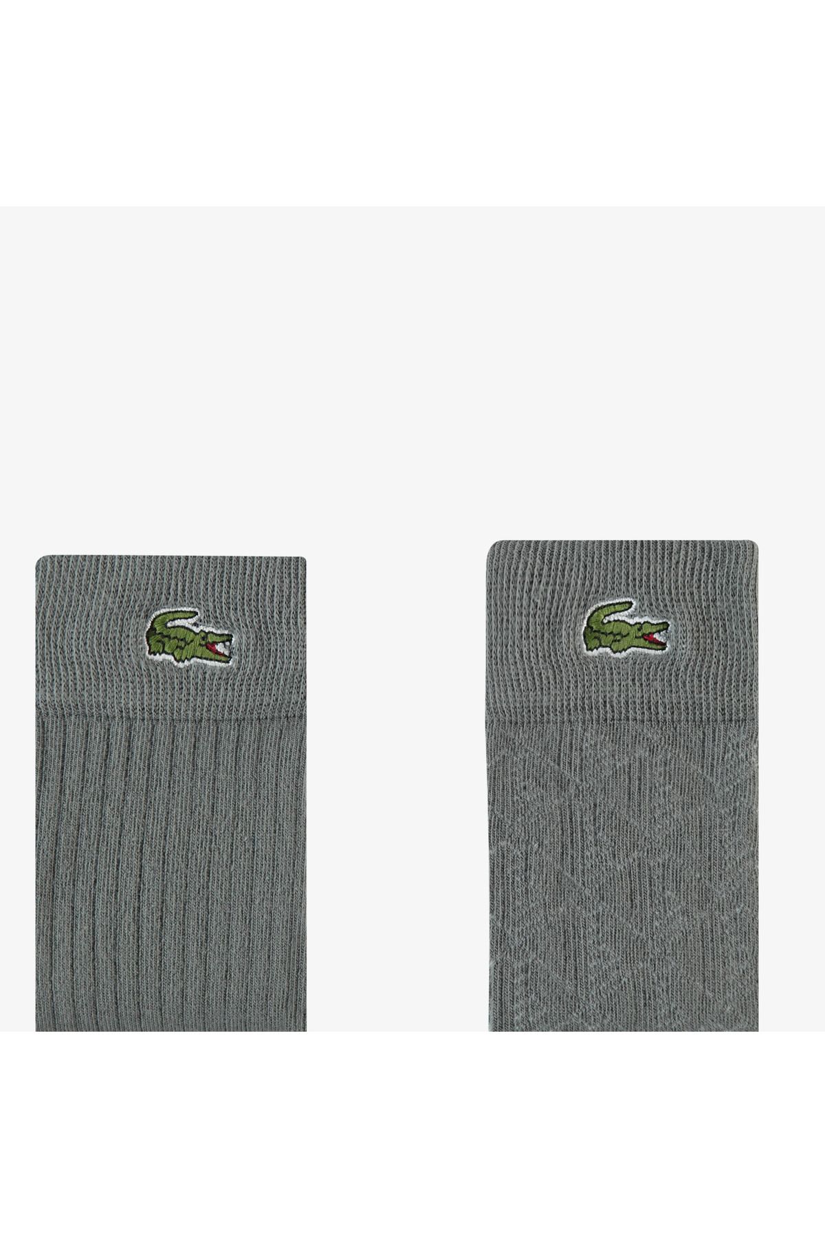 جوراب خاکستری مردانه تیره طرح دار Lacoste