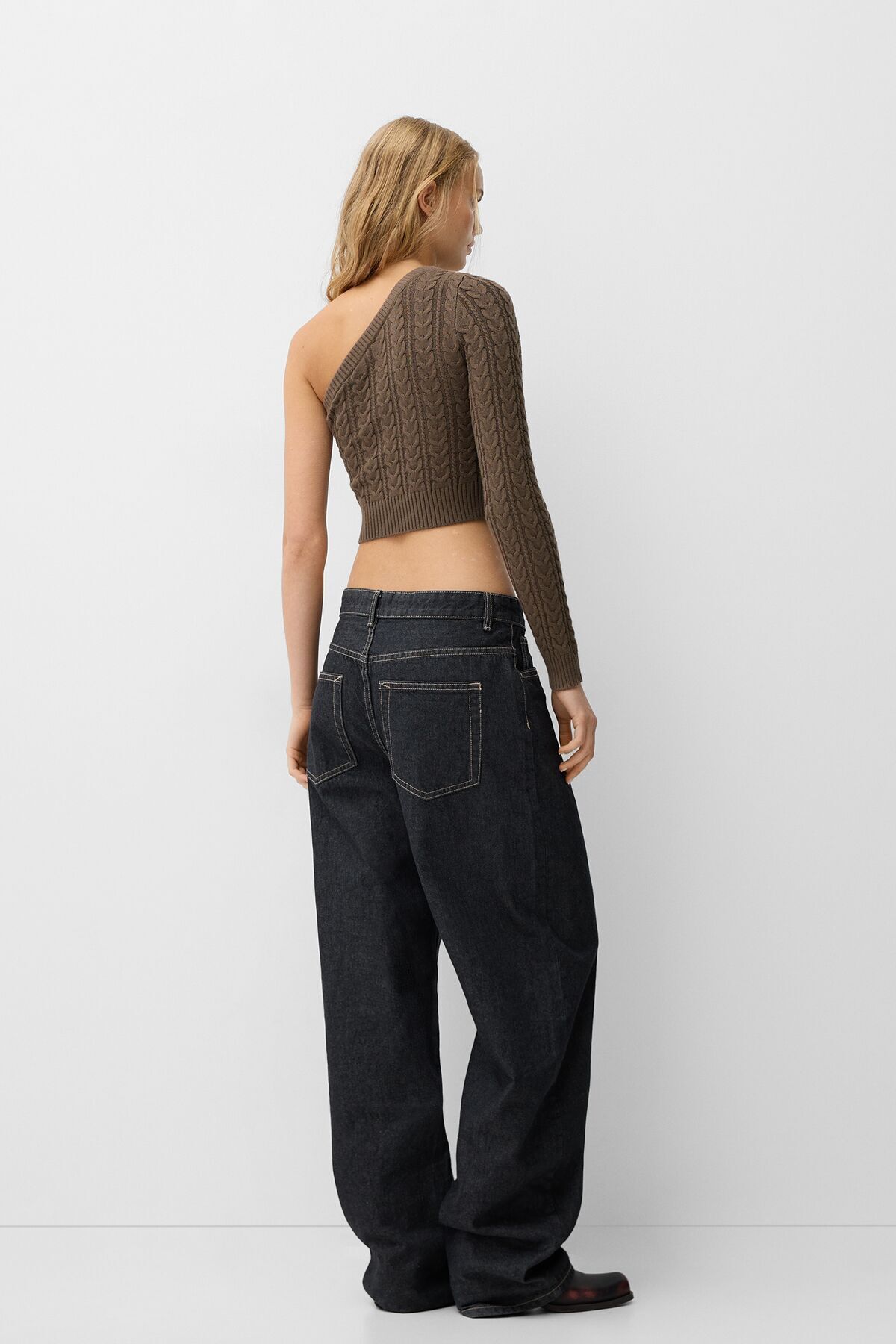 Bershka-Asymmetric Hair Braided Sweater 3