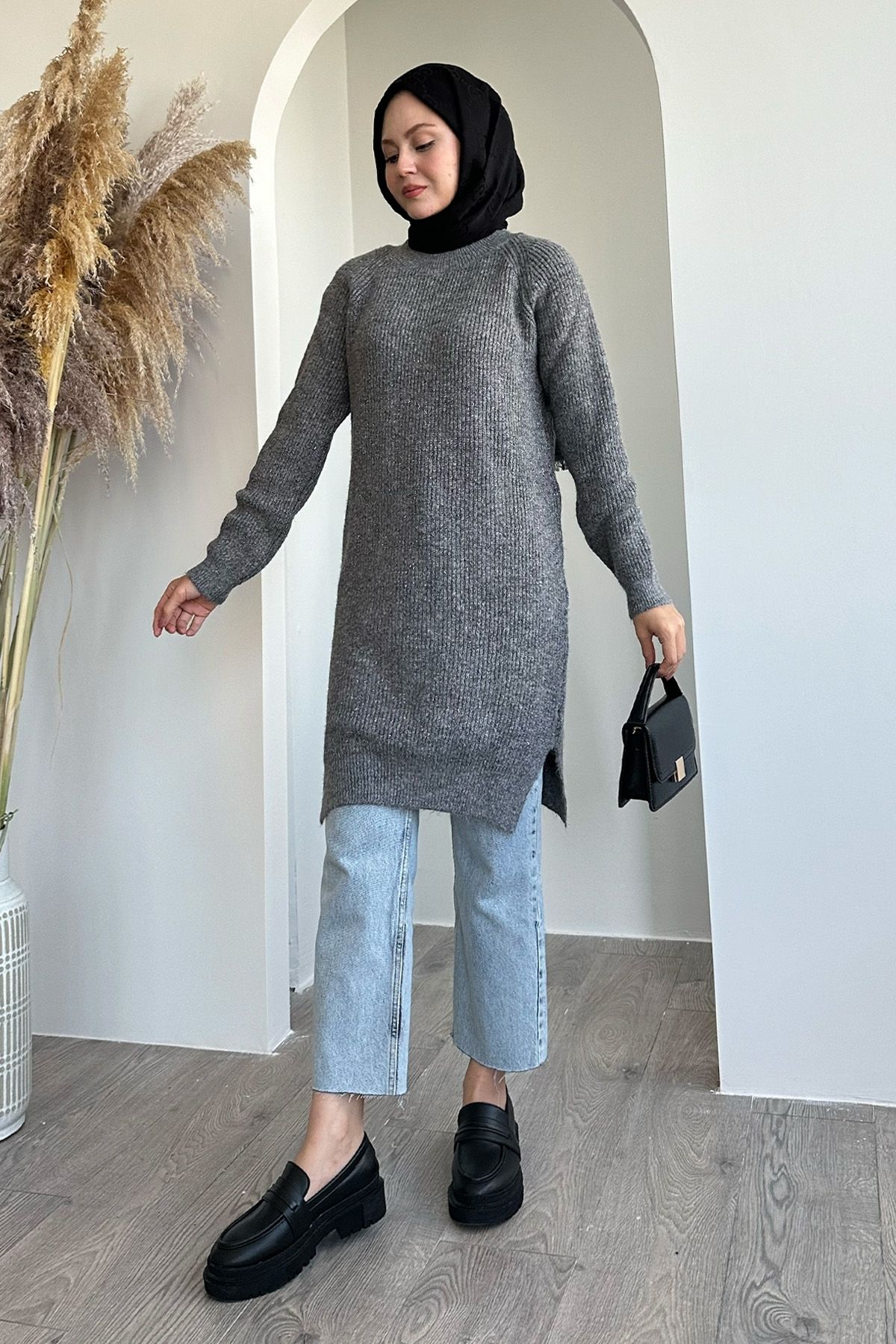 InStyle-Glitter Corded Anthracite Tunic 3