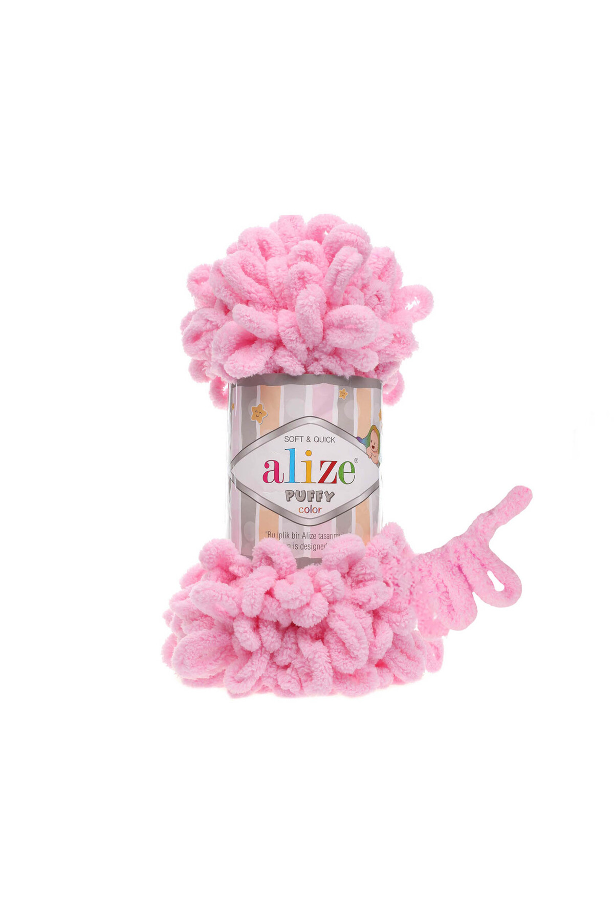 15 Pieces - 3 Packs - 185 Pink Puffy Hand Knitted Blanket Snoozies Scarf Cardigan Mop Yarn