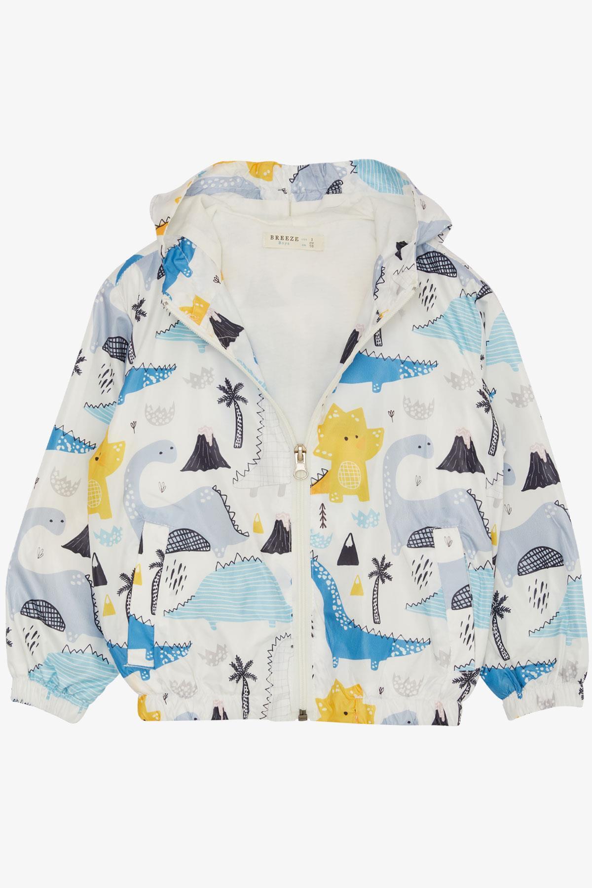 Breeze Erkek Çocuk Yağmurluk Doğa Temalı Dinozor Desenli 1-6 Yaş, Beyaz fotoğrafı 5 (önizleme)