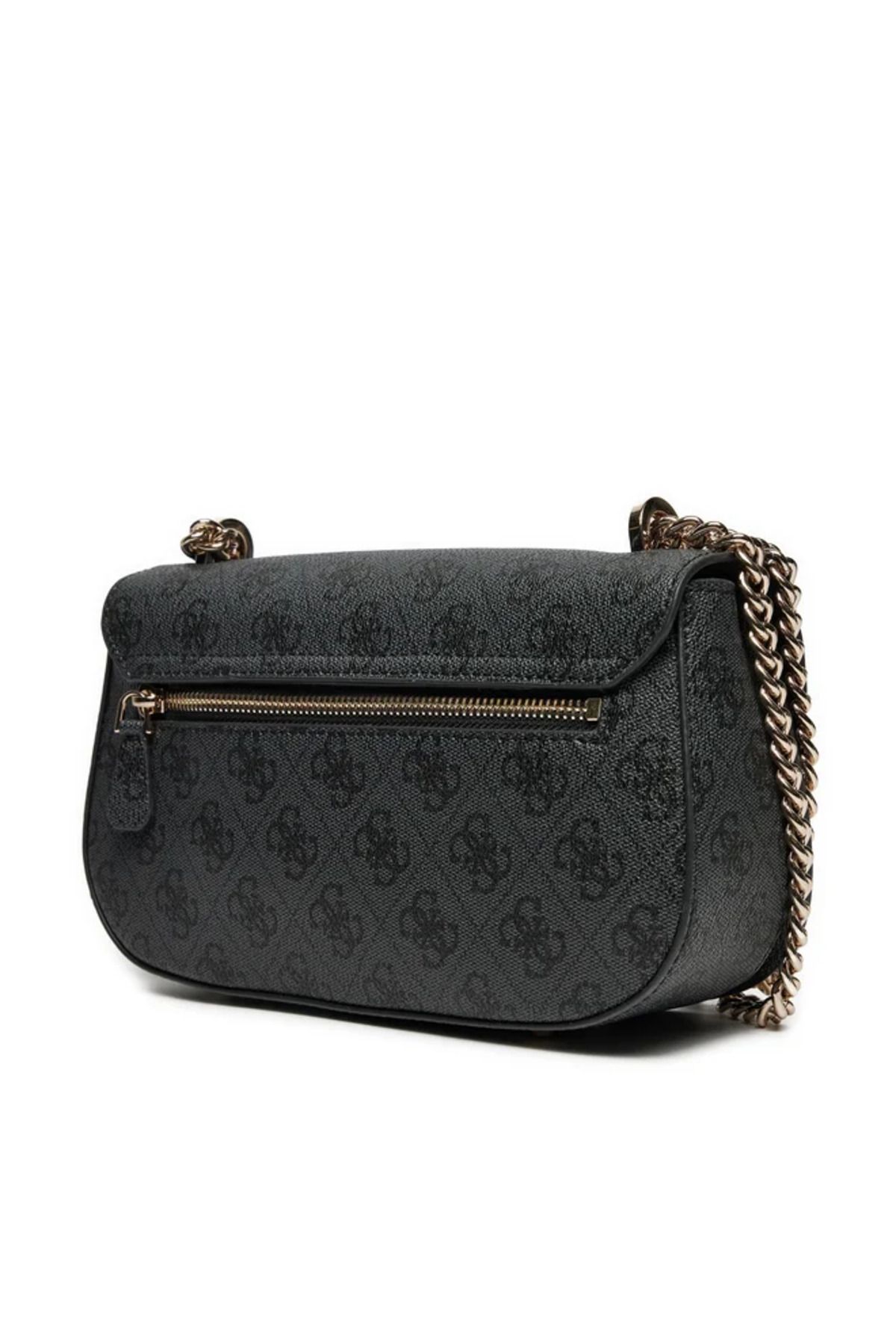 Guess-Geantă de umăr pentru femei de culoare antracit - cu curea de lanț și cataramă metalică HWESG9 51021-CLO 4