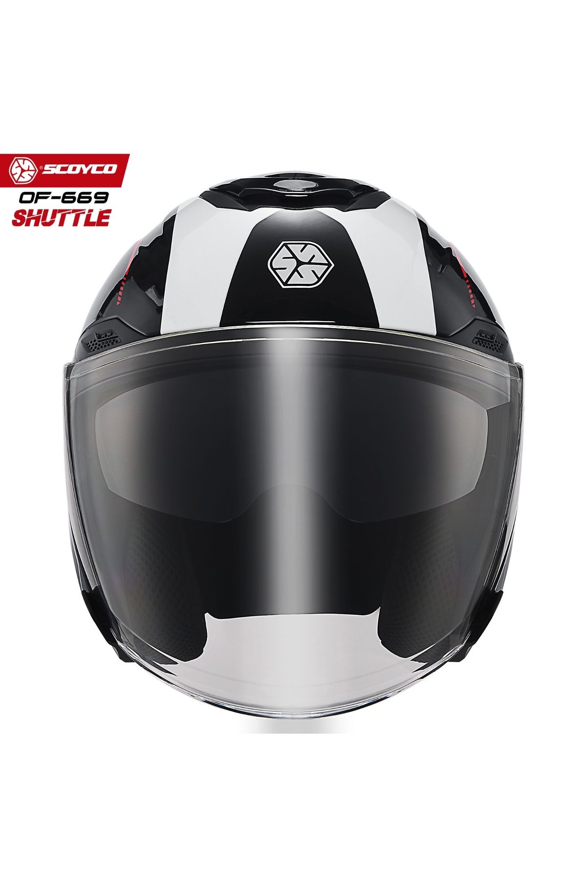 Scoyco-Of669 Half Open Glass (Chinless) - Motorcycle Helmet with Sun Visor (Goggles) (Dot-Ce) Shuttle 2