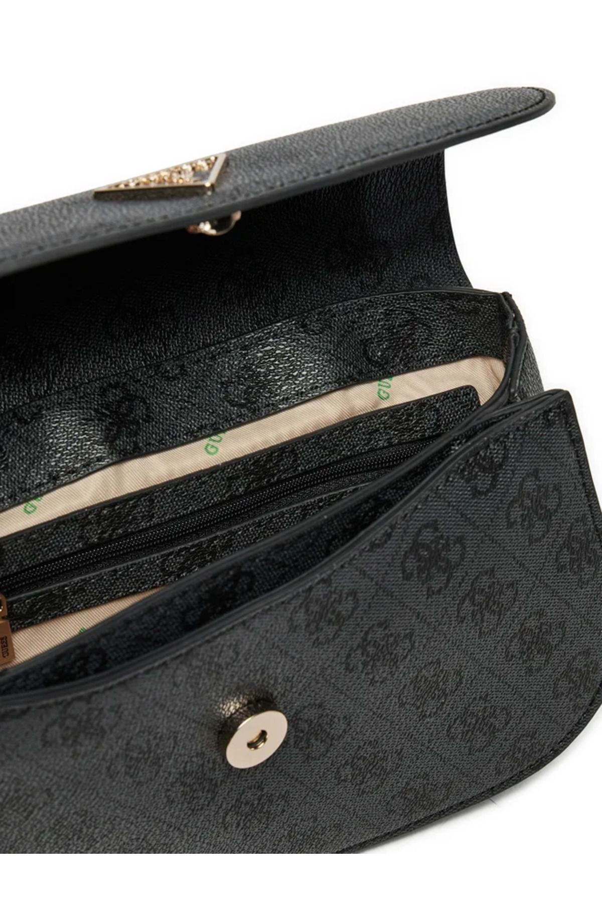 Guess-Geantă de umăr pentru femei de culoare antracit - cu curea de lanț și cataramă metalică HWESG9 51021-CLO 5