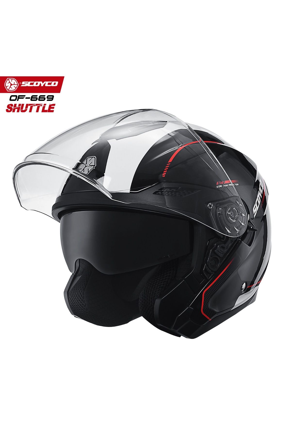 Scoyco-Of669 Half Open Glass (Chinless) - Motorcycle Helmet with Sun Visor (Goggles) (Dot-Ce) Shuttle 4