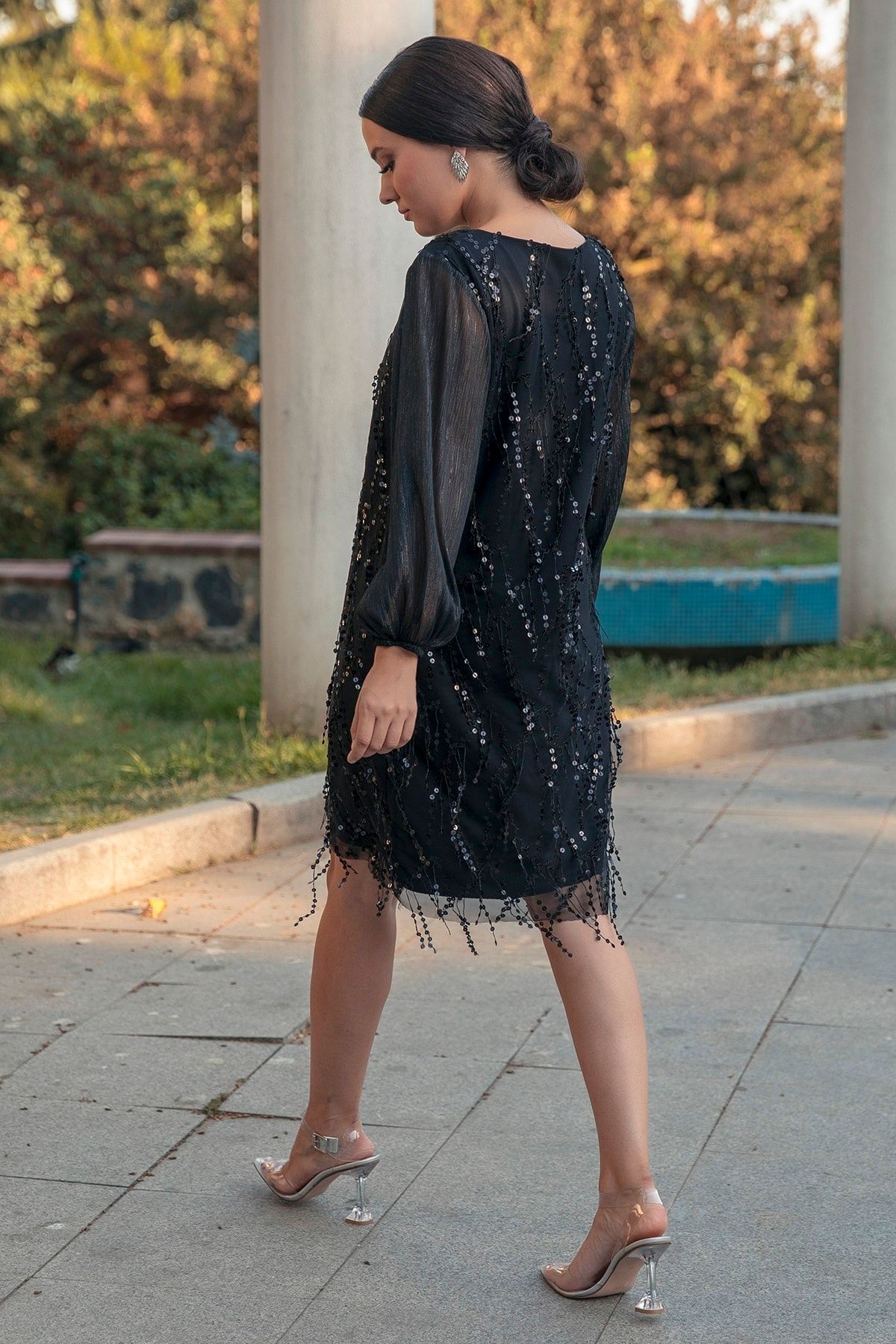 Gökmen Kotan-Sequin Embroidered Evening Dress 5