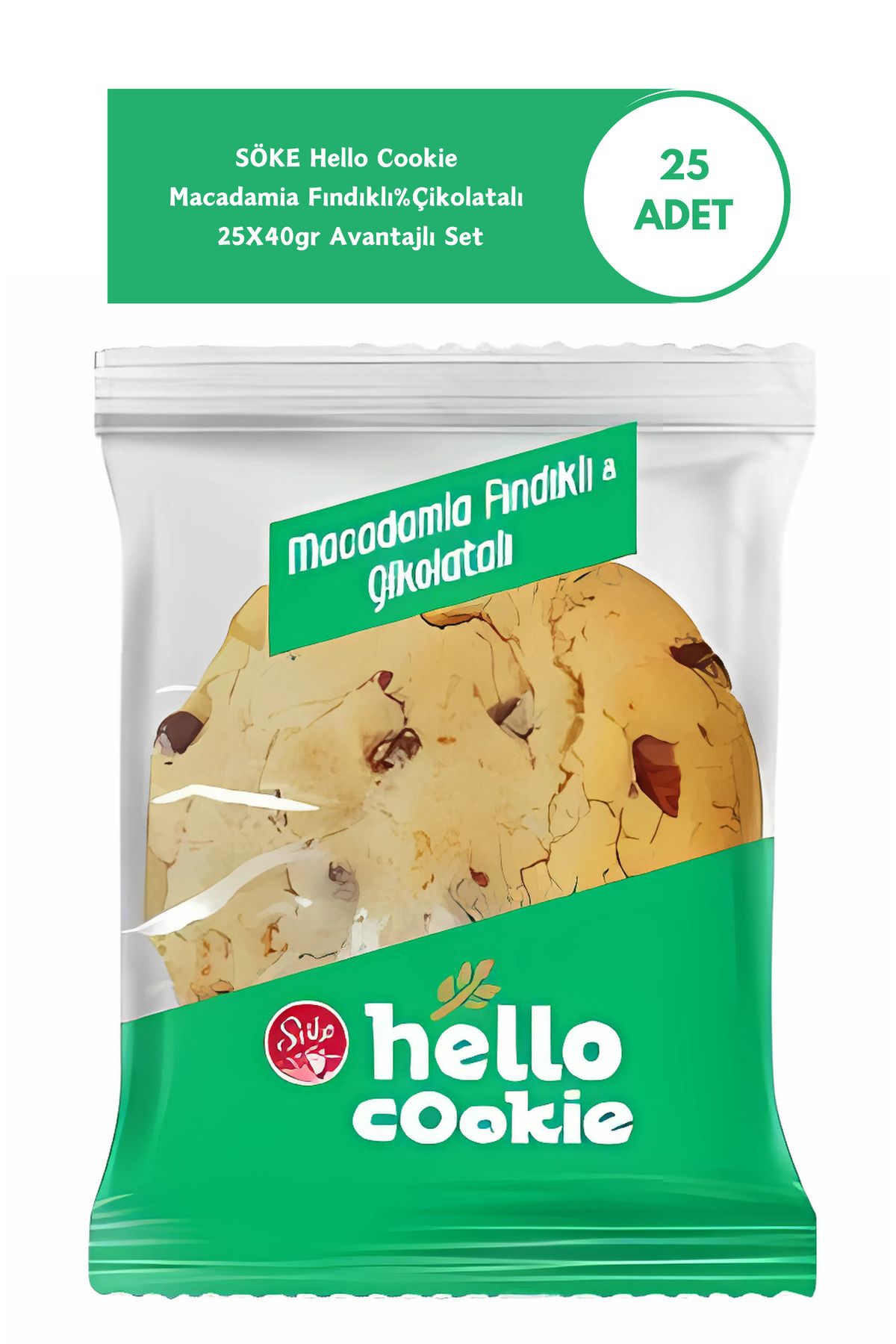 Söke Hello Cookies Macadamia Fındıklı-çikolatalı Cookies 40gr X 25 Adet Avantajlı Paket