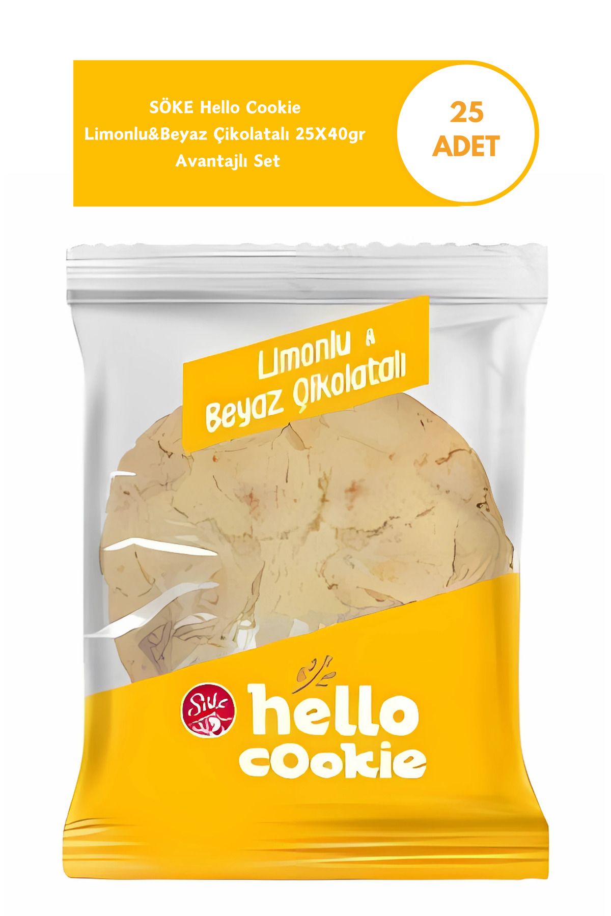 Söke Hello Cookies Limonlu-beyaz Çikolatalı Cookies 40gr X 25 Adet Avantajlı Paket