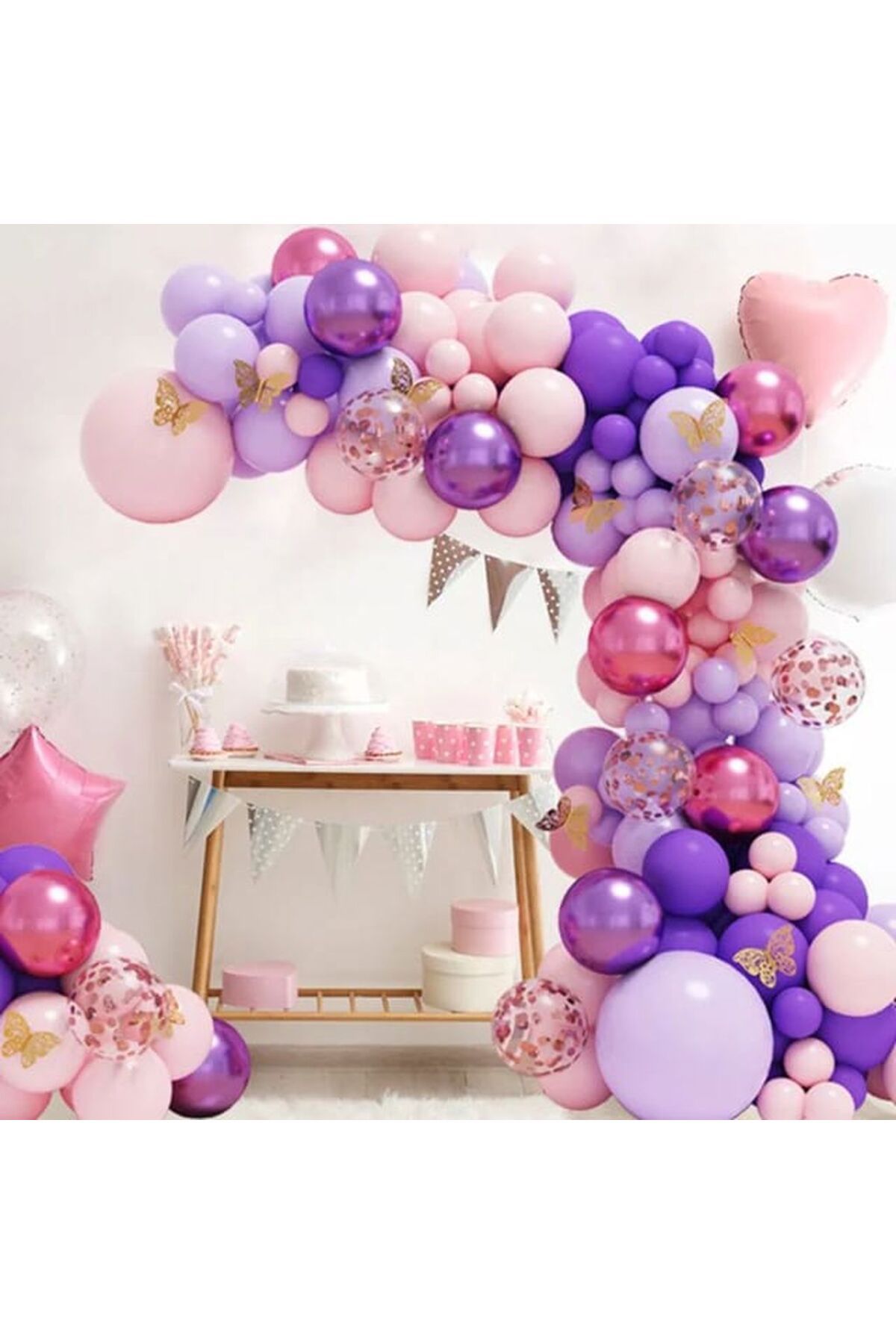 DÜVENCİ TİCARET-Purple Clamshell Balloon Chain Set 1