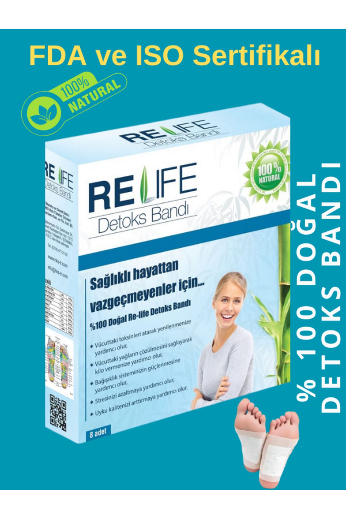 Relife Re-life Detoks ( Detox ) Bandı Natural %100 Doğal Ürün