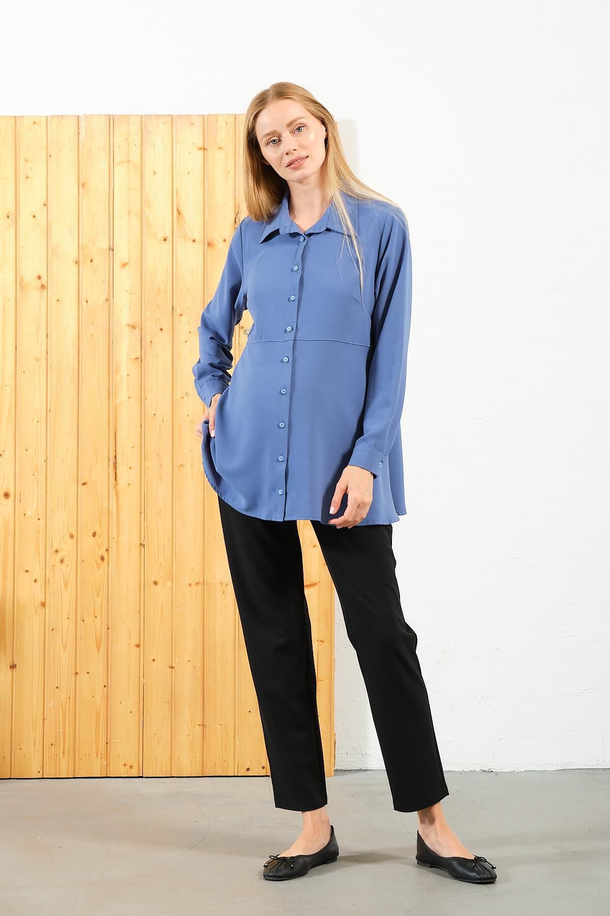 BUSA-Indigo Maternity Shirt - Long Sleeve 6