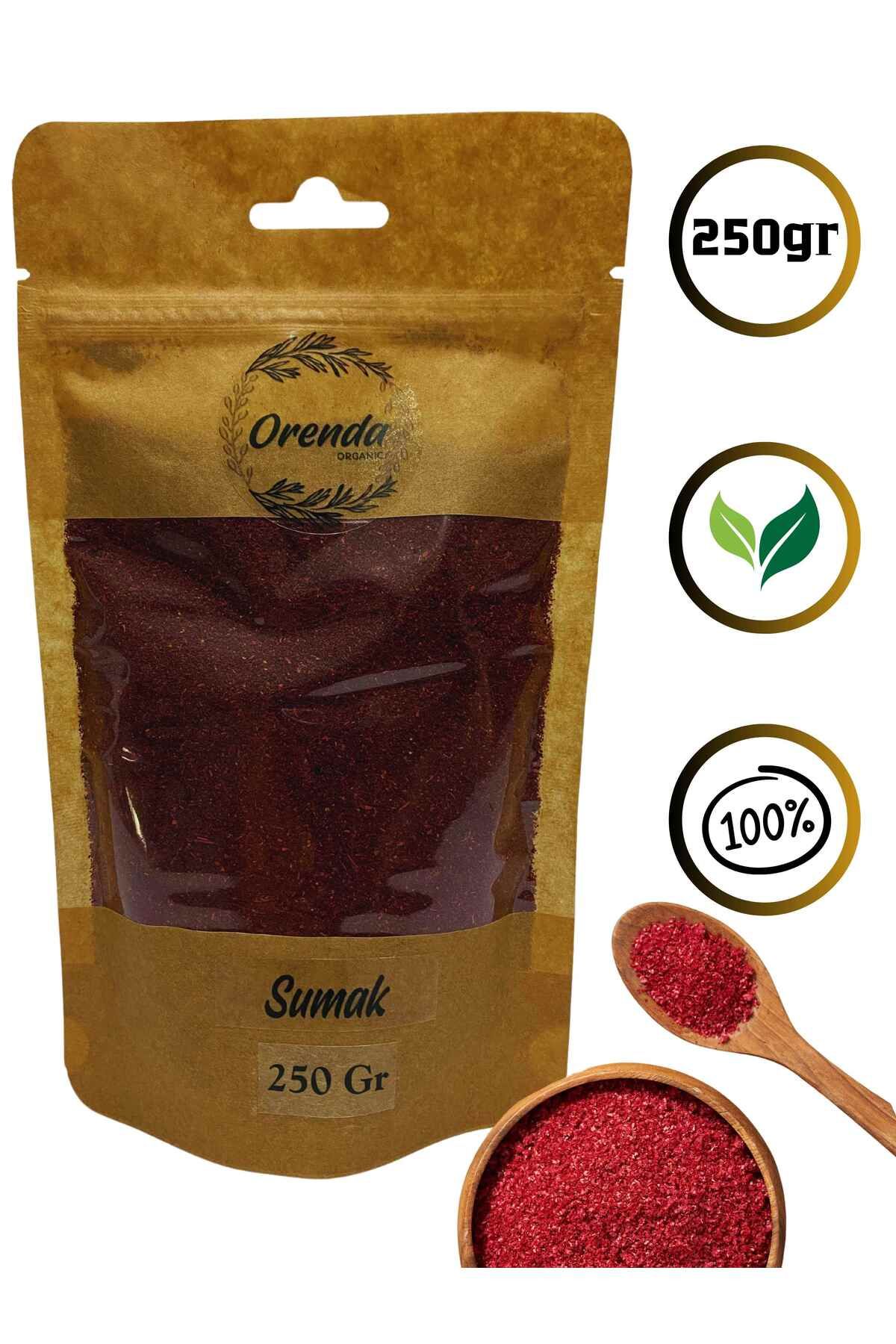 Orenda Sumak 250gr(Doğal Kurutulmuş, Ekşi ve lezzetli aromasıyla bilinen doğal lezzet )