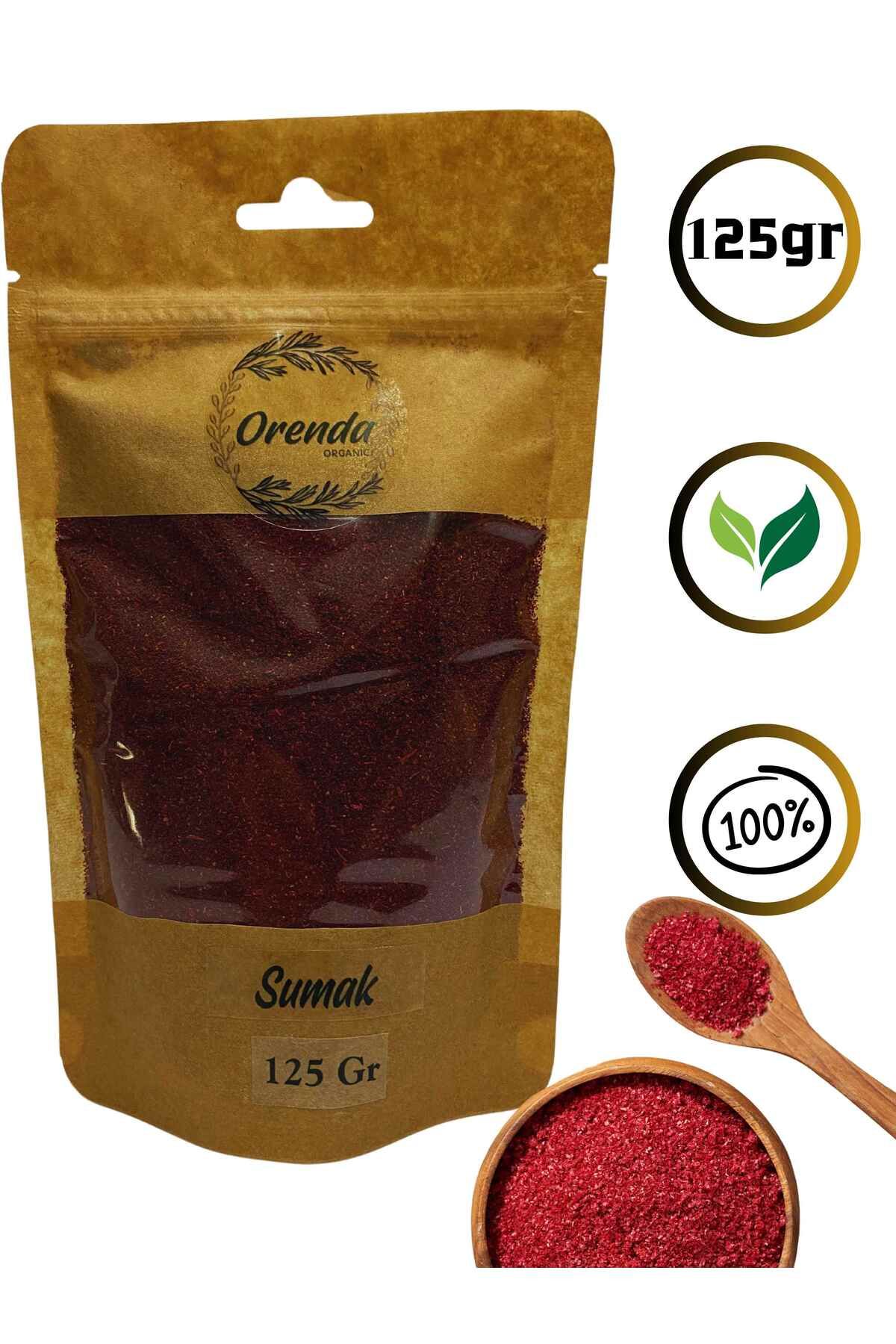 Orenda Sumak 125gr(Doğal Kurutulmuş, Ekşi ve lezzetli aromasıyla bilinen doğal lezzet )