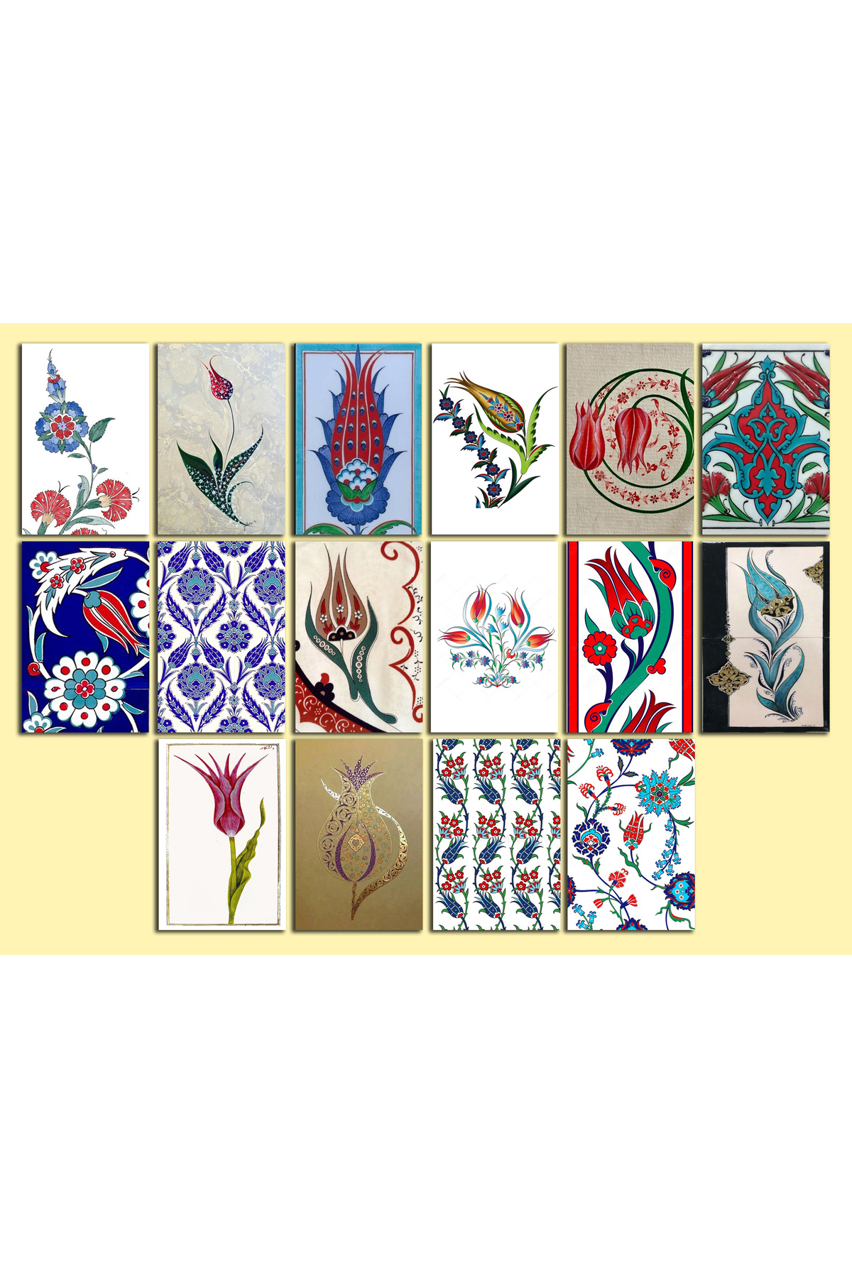 TELLGRAF Çini Desenleri Temalı Kartpostal Seti (10x15 cm 16 Adet)