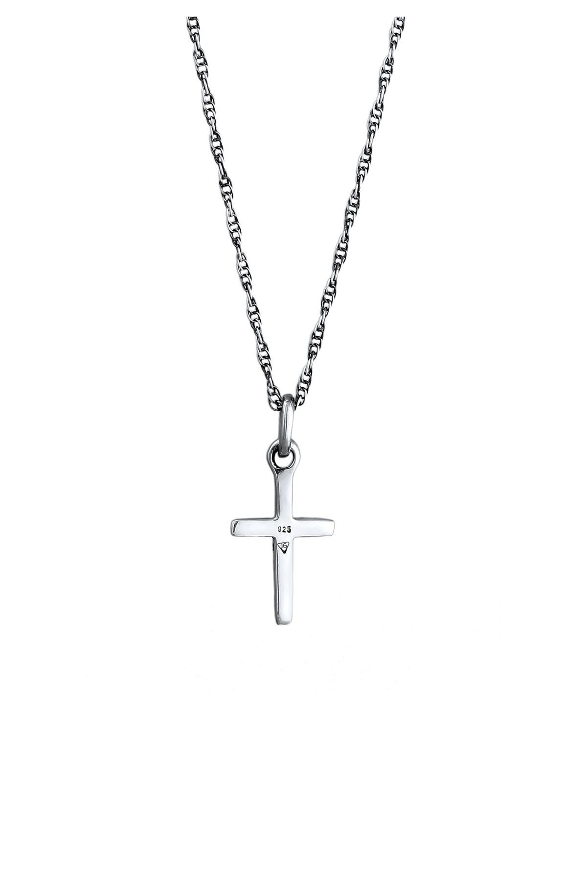 KUZZOI-Halskette Kreuz Anhänger 925 Sterling Silber oxidiert 3