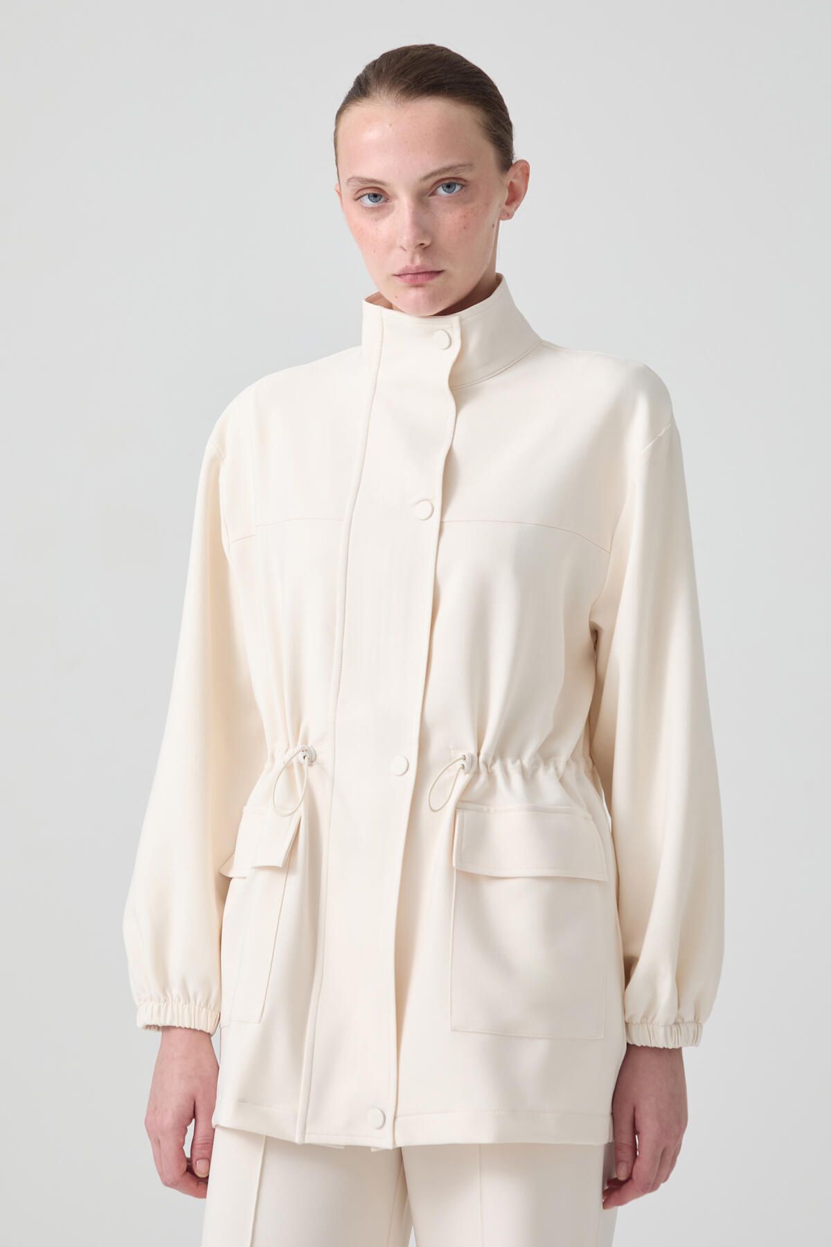 Touché Privé-Style Collar Crepe Jacket 2