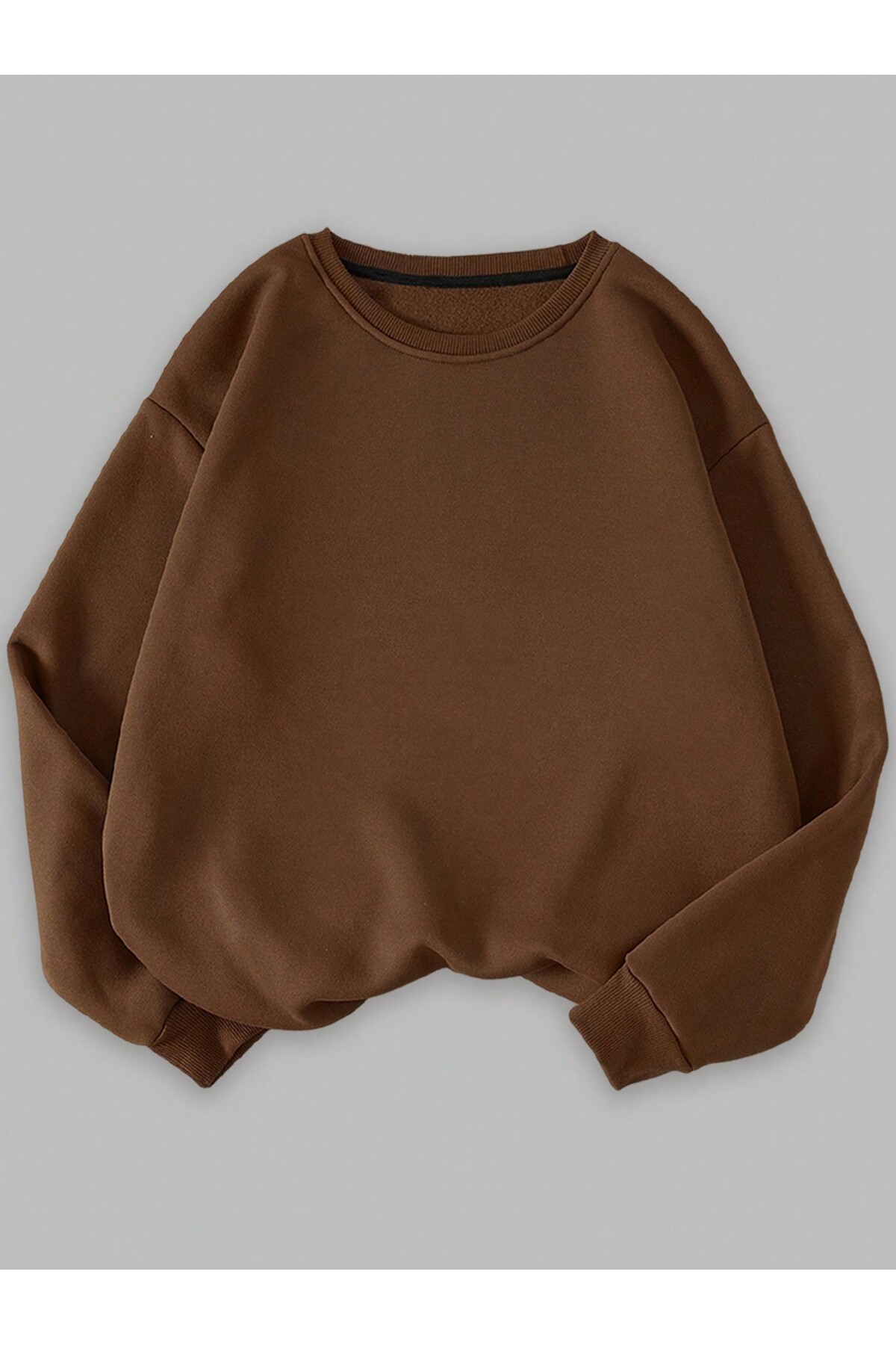 EYAX MODA  3'lü Avantaj Set Unisex Büyük Beden Sıfır Yaka Sweatshirt - Görsel 3