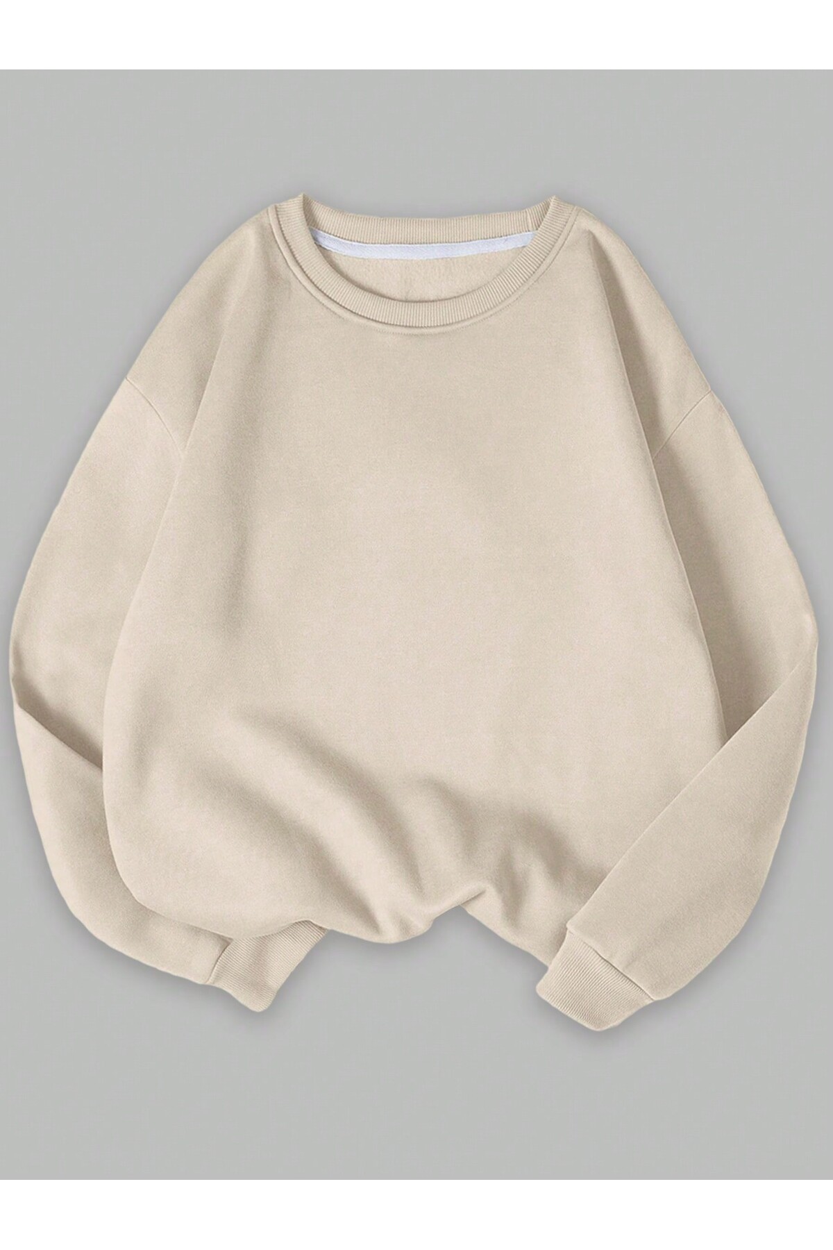 EYAX MODA  3'lü Avantaj Set Unisex Büyük Beden Sıfır Yaka Sweatshirt - Görsel 4