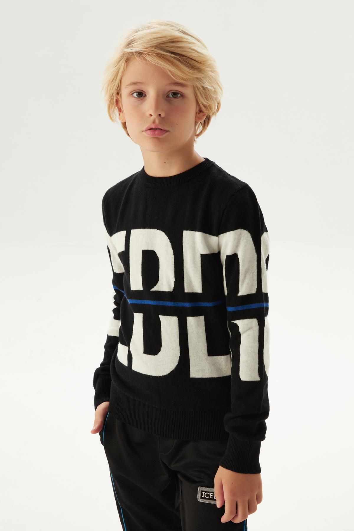 Iceberg-Bg Store Boy's Black Sweater 2