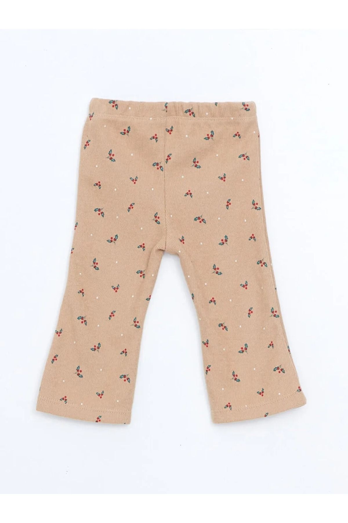 LC Waikiki-Lcw Baby Light Beige Baby Collar Long Sleeve Embroidered Baby Girl Sweatshirt and Leggings 2-Piece Set 5
