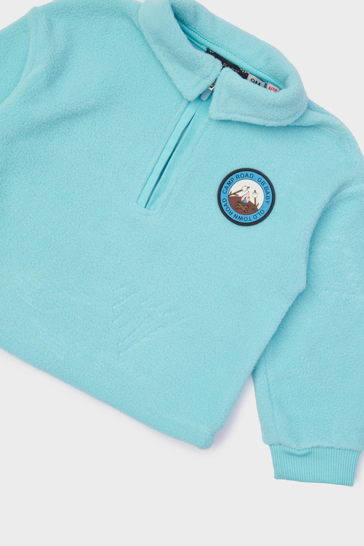 GB Baby BG Store Erkek Bebek Mavi Sweatshirt 23FW1BG1426 fotoğrafı 3 (önizleme)