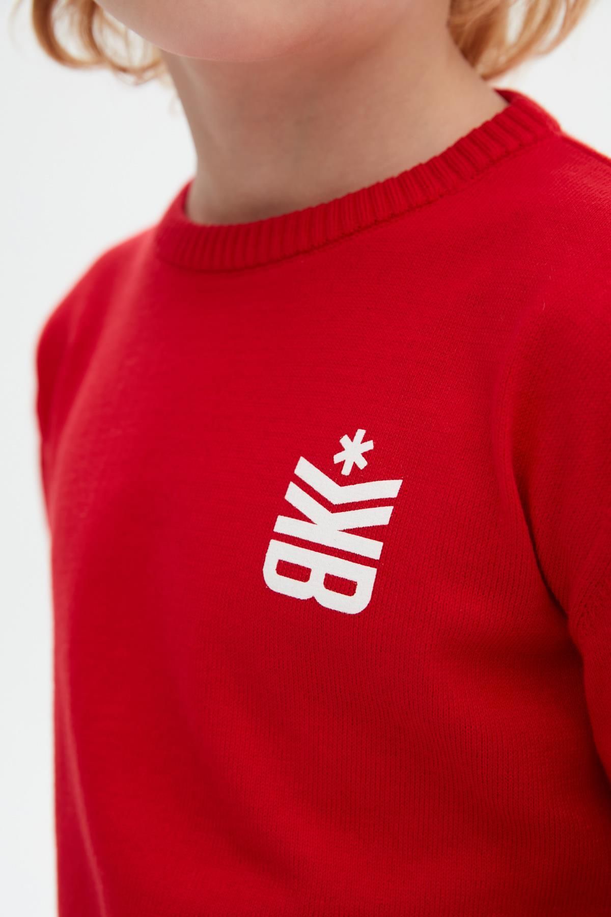 Bikkembergs-Bg Store Boy's Red Sweater 23Ss0Bk1606 3