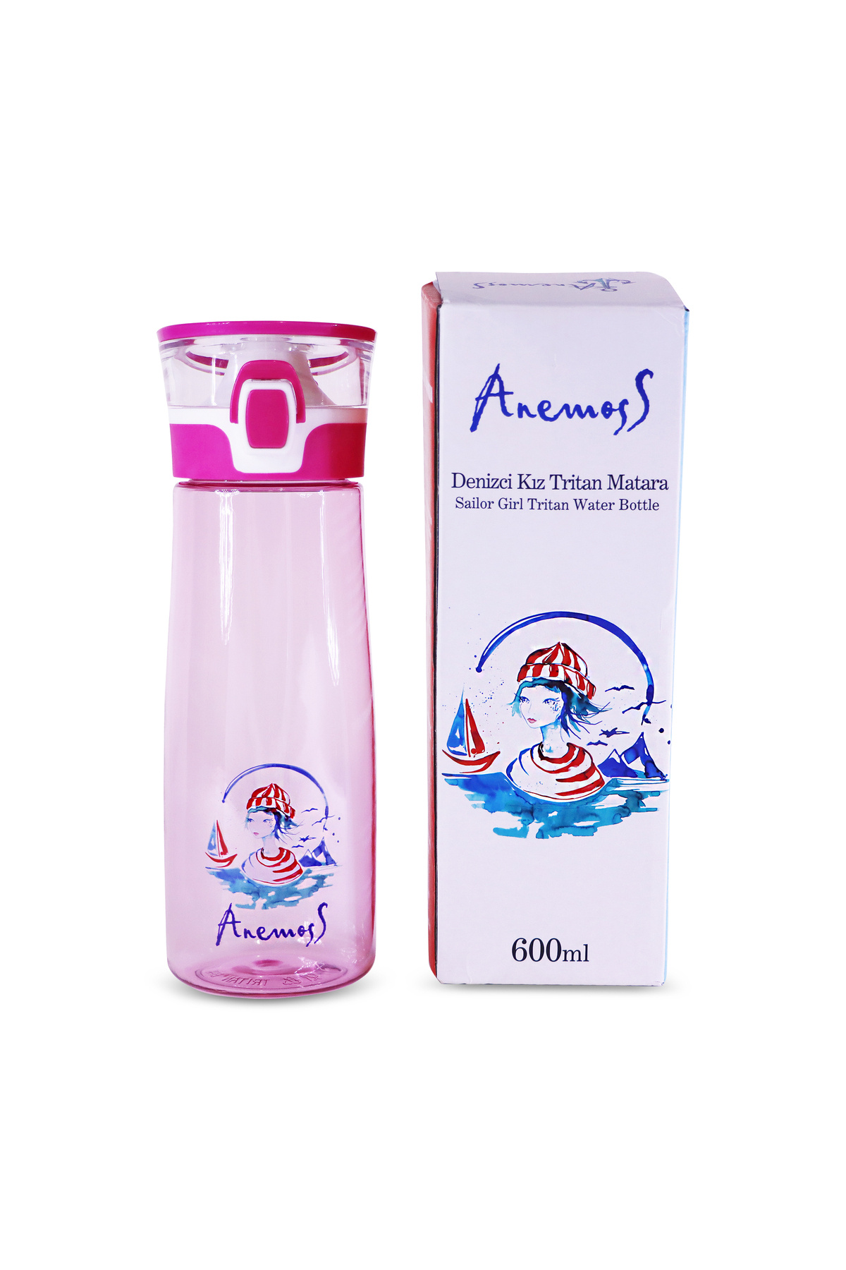 ANEMOSS-Seemannsmädchen Tritan Trinkflasche 600 ml 4