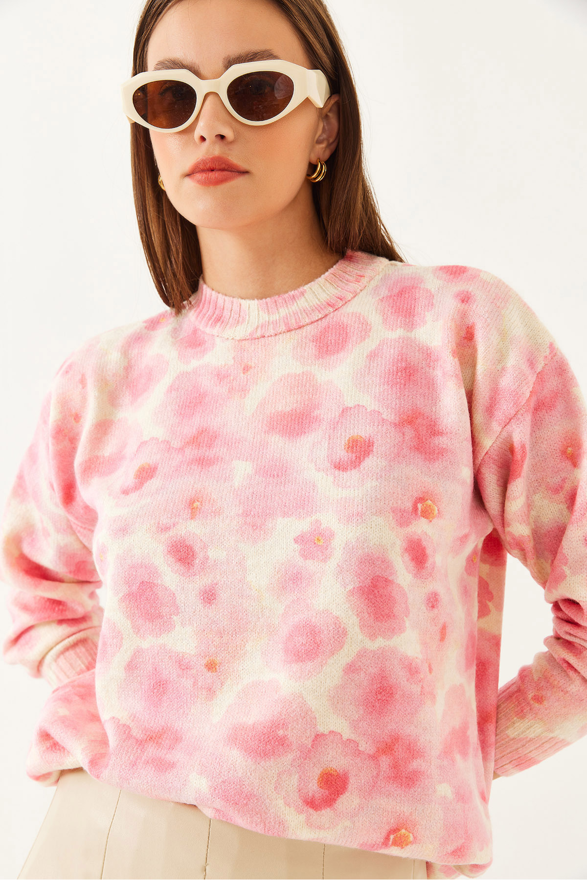 LUCCI Pattern Knit Sweater with Crew Neck 2