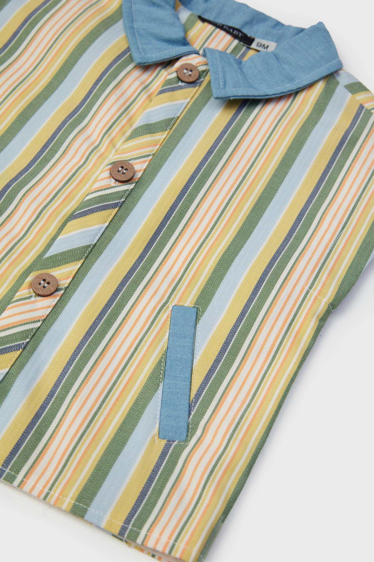 GB Baby BG Store Erkek Bebek Çizgili Yelek fotoğrafı 3 (önizleme)