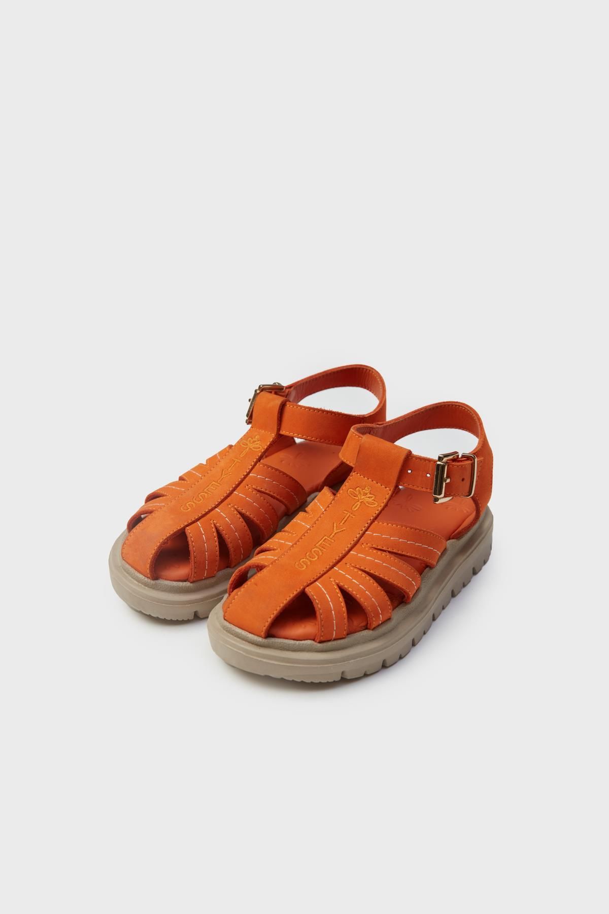 Tyess-BG Store Girl's Orange Shoes 3