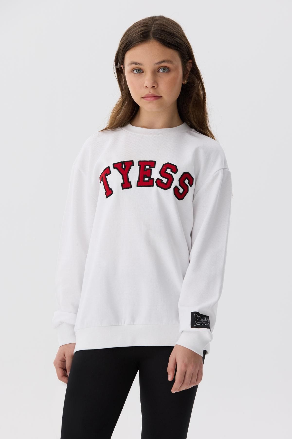 Tyess-Bg Store White Sweatshirt for Girls 2