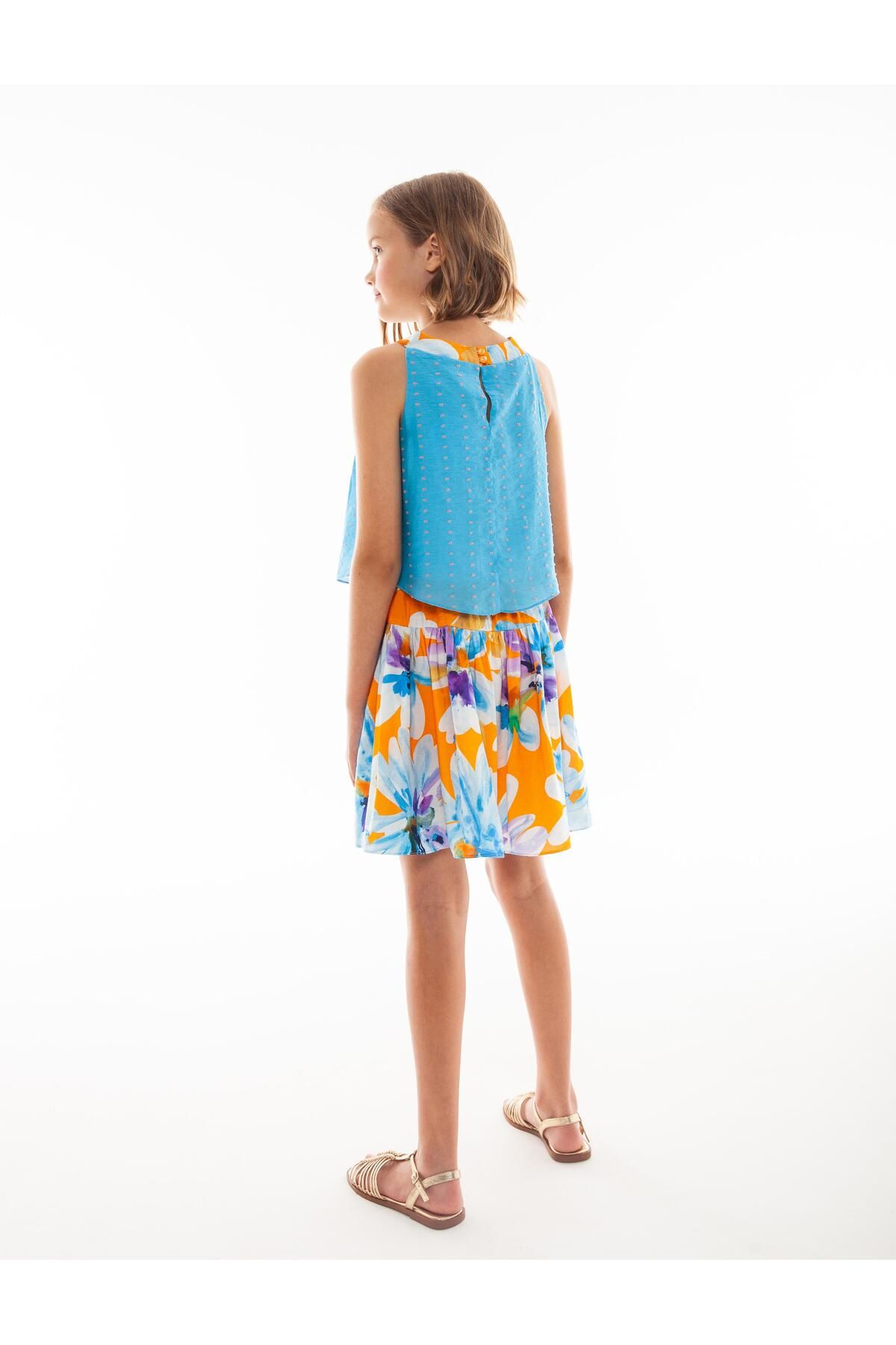 Lia Lea-Bg Store Girls' Blue - Orange Skirt 2