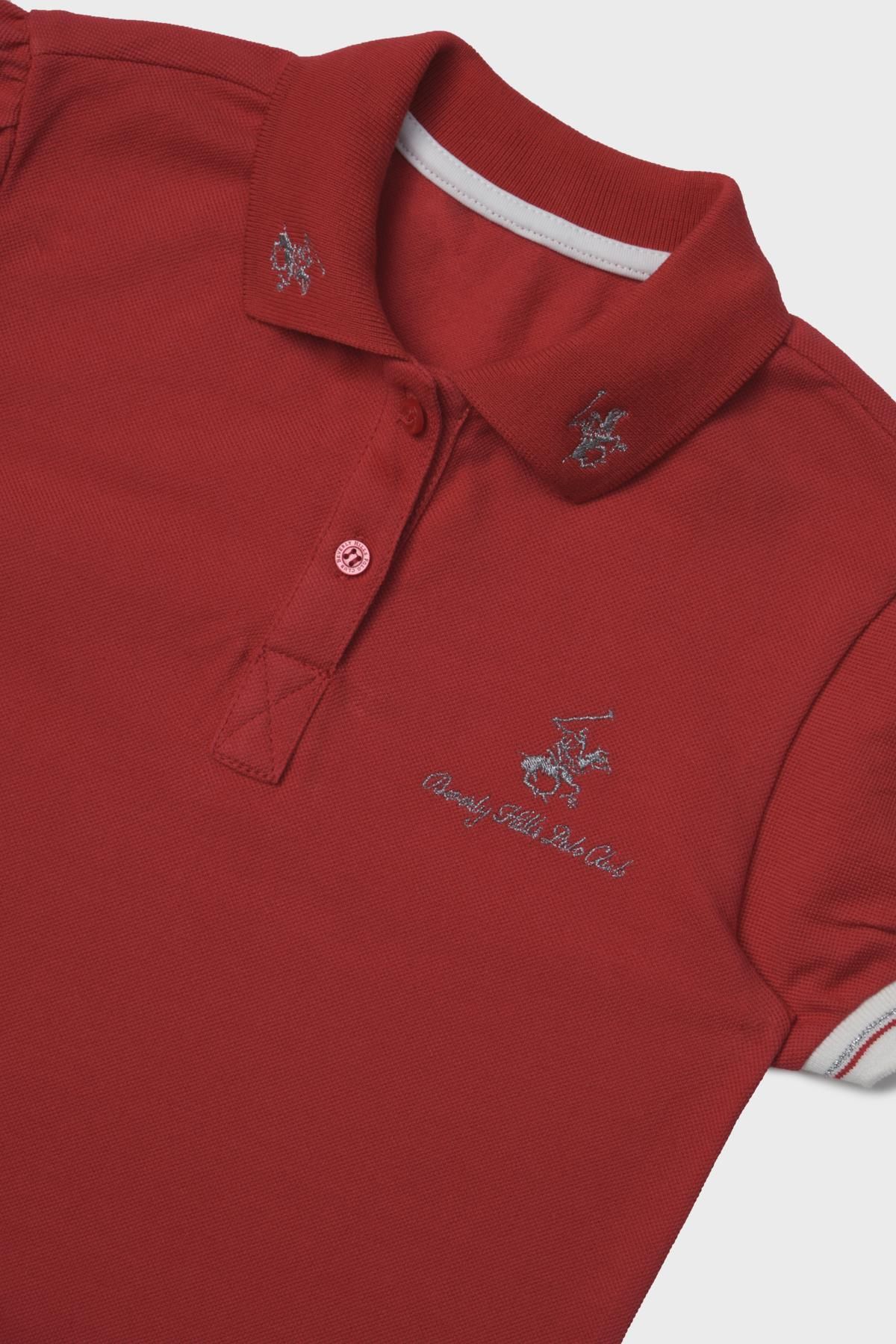 Beverly Hills Polo Club-تيشيرت بناتي باللون الأحمر من متجر BG 23ss2bhg529 3