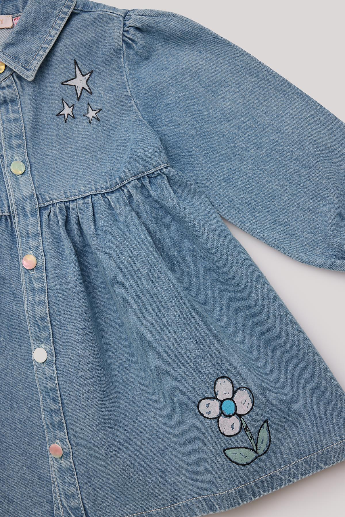 GB Baby BG Store Kız Bebek Denim Elbise fotoğrafı 3 (önizleme)