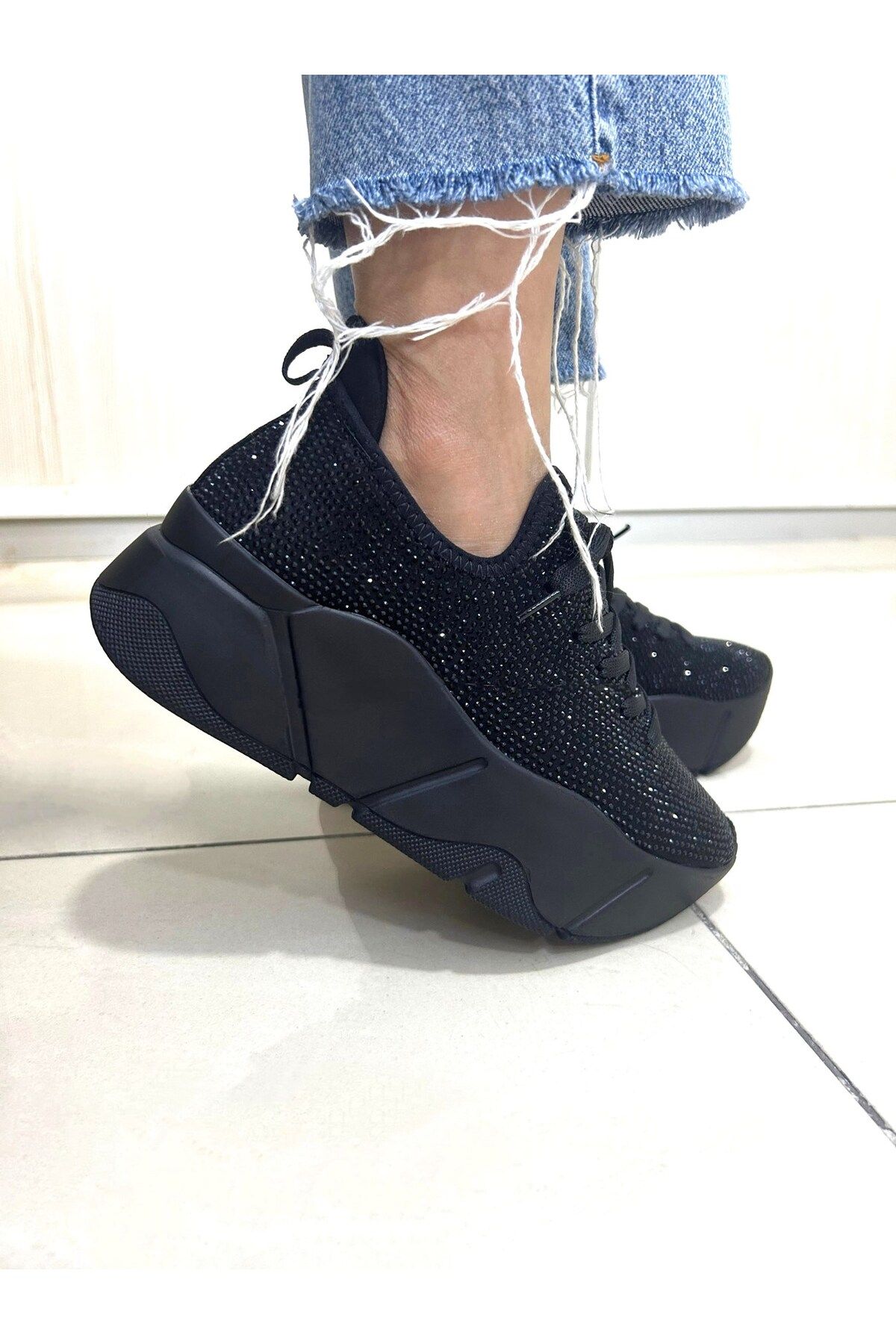 Seniorah-noag Black stretch Women's sneakers 3