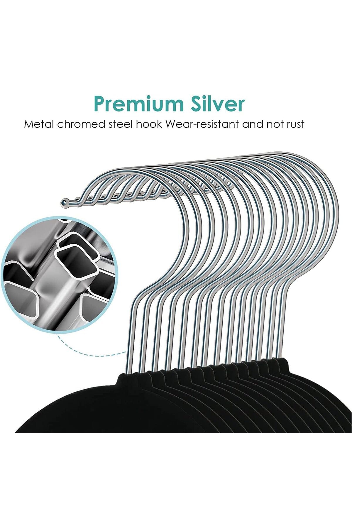 COOYA-Non-Slip Velvet Hangers 30 Pack, Durable, Ultra Thin Space Saving 360 Degree Swivel Hook 6