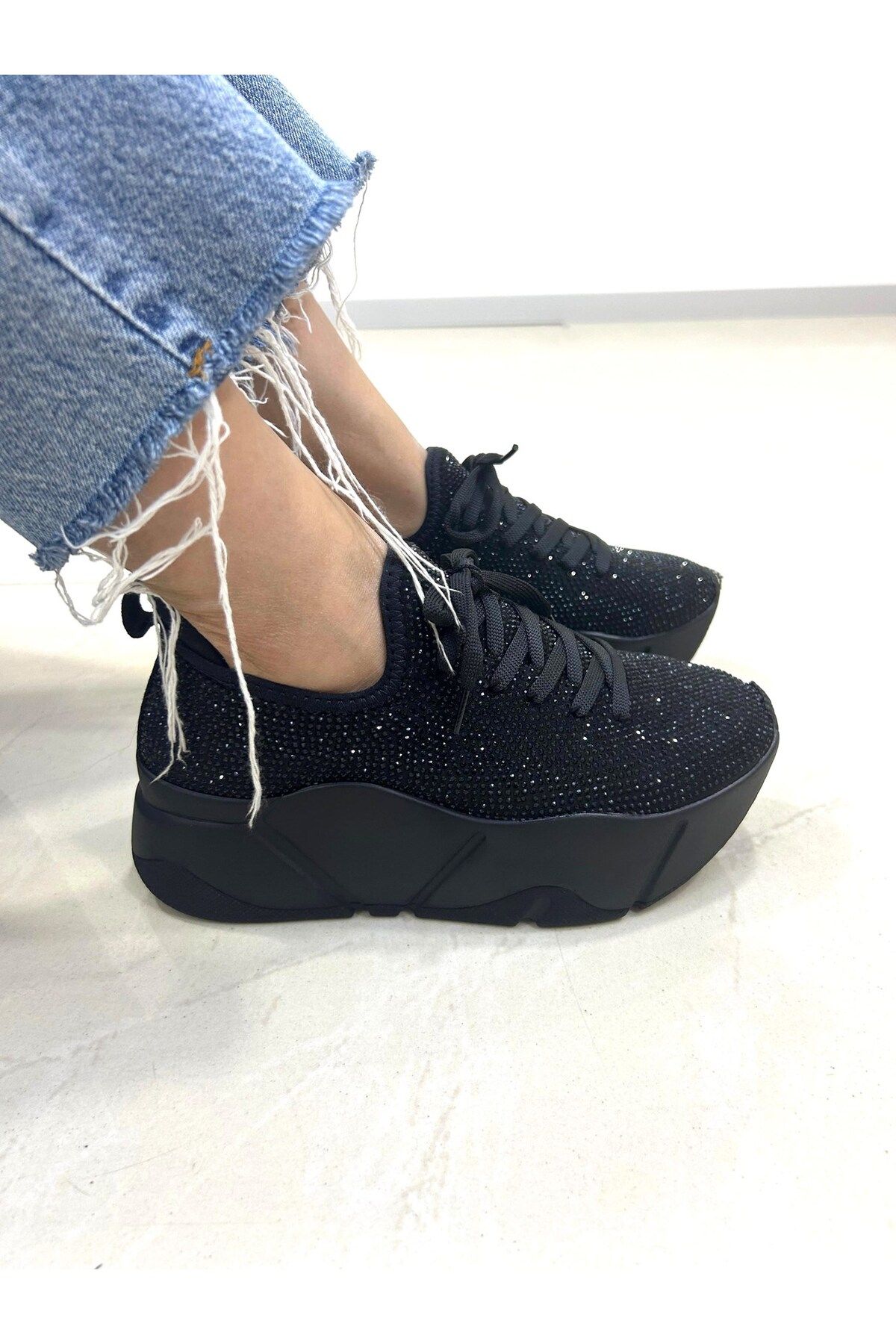 Seniorah-noag Black stretch Women's sneakers 2
