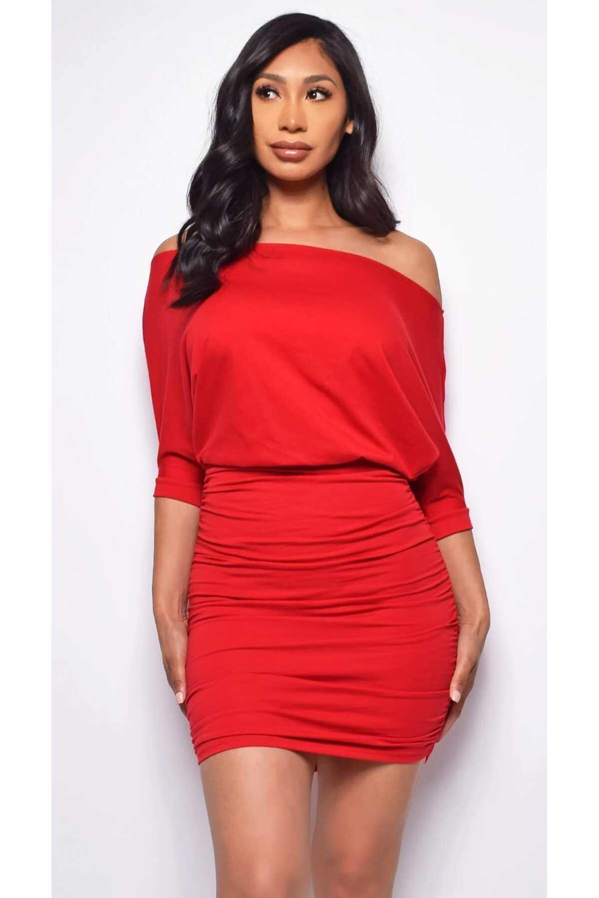 ModaTrendy-Beleng 7027 Shoulder Open Stylish Mini Dress 1