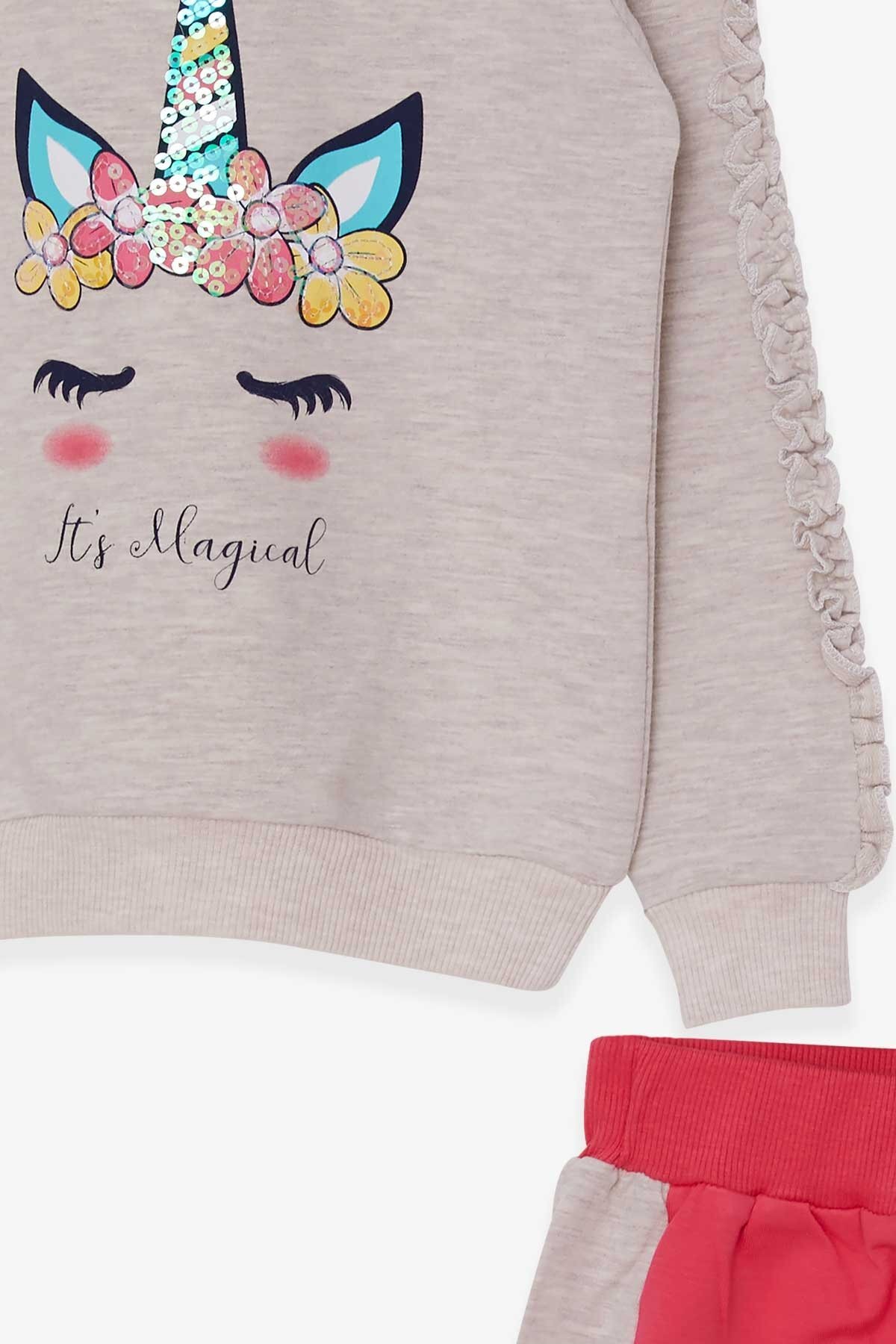 Breeze Kız Çocuk Eşofman Takımı Unicorn 1.5-5 Yaş, Bej Melanj fotoğrafı 7 (önizleme)