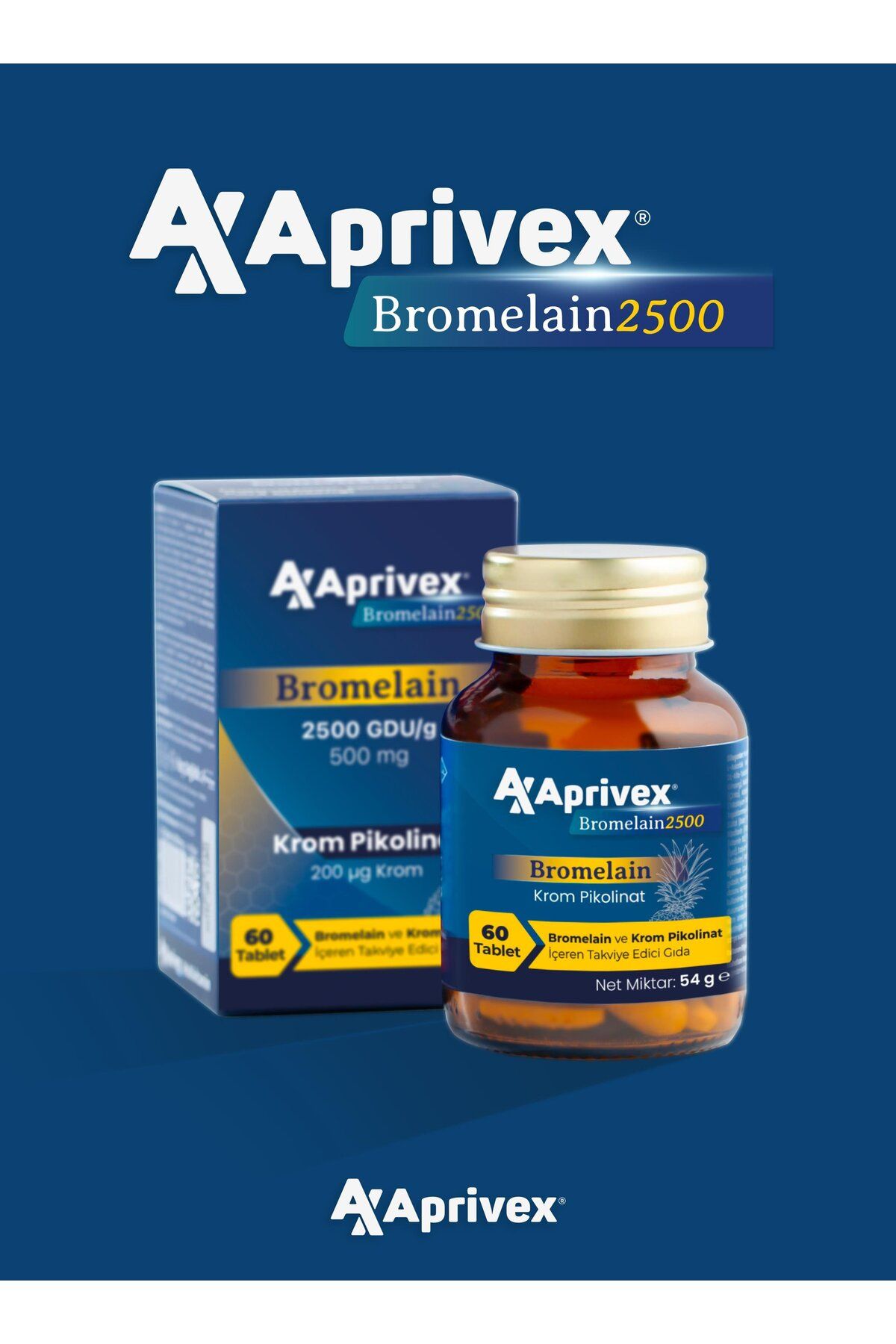 Aprivex-2500 Gdu/G Bromelain - Chrome Picolinate 2