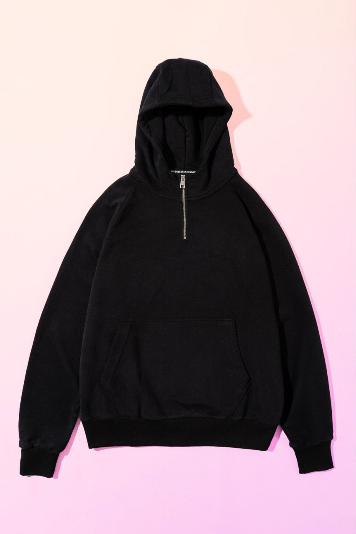 No Future-Men's Oversize Hoodie with High Collar Zipper - Street Style Nf0337Sy 1